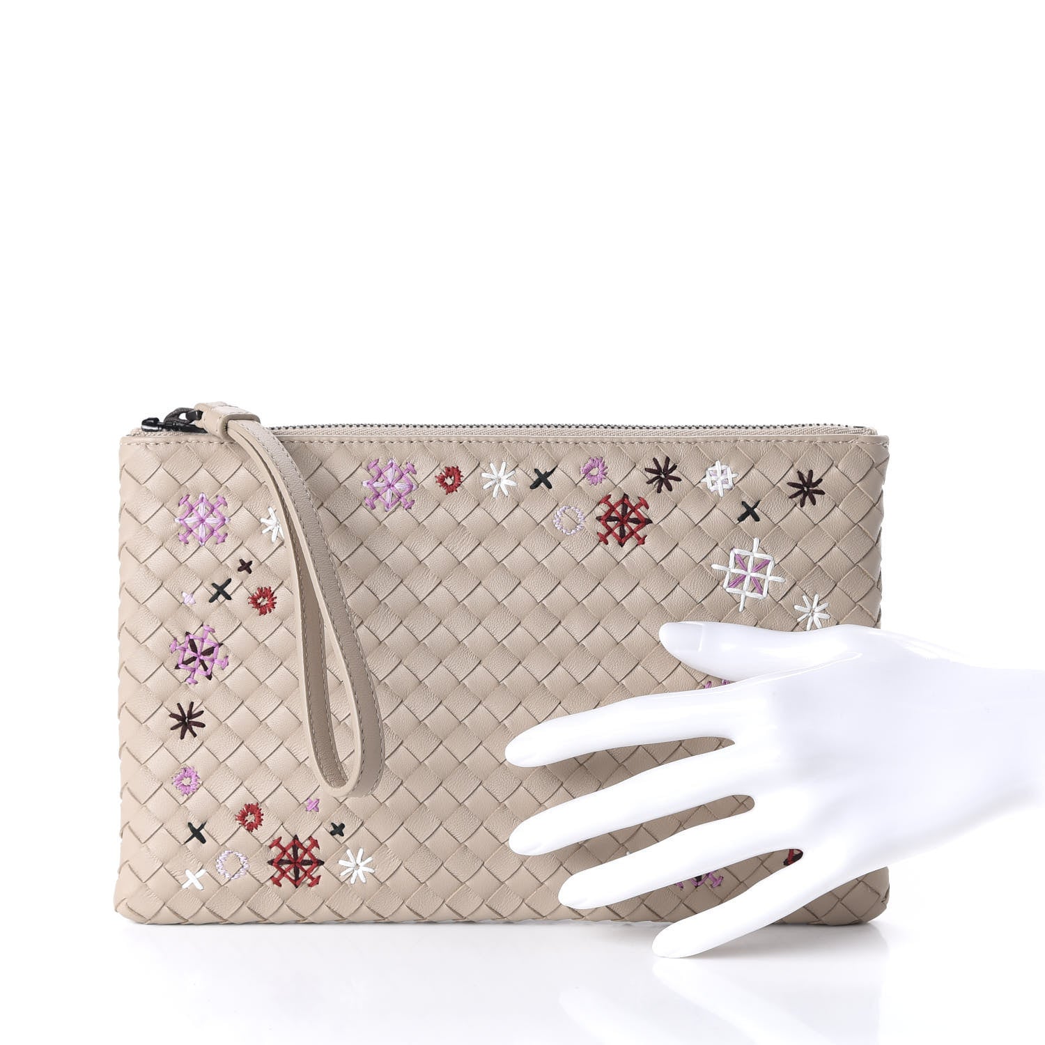 Bottega Veneta Nappa Intrecciato Meadow Flower Pouch Beige Multicolor 2 of 10