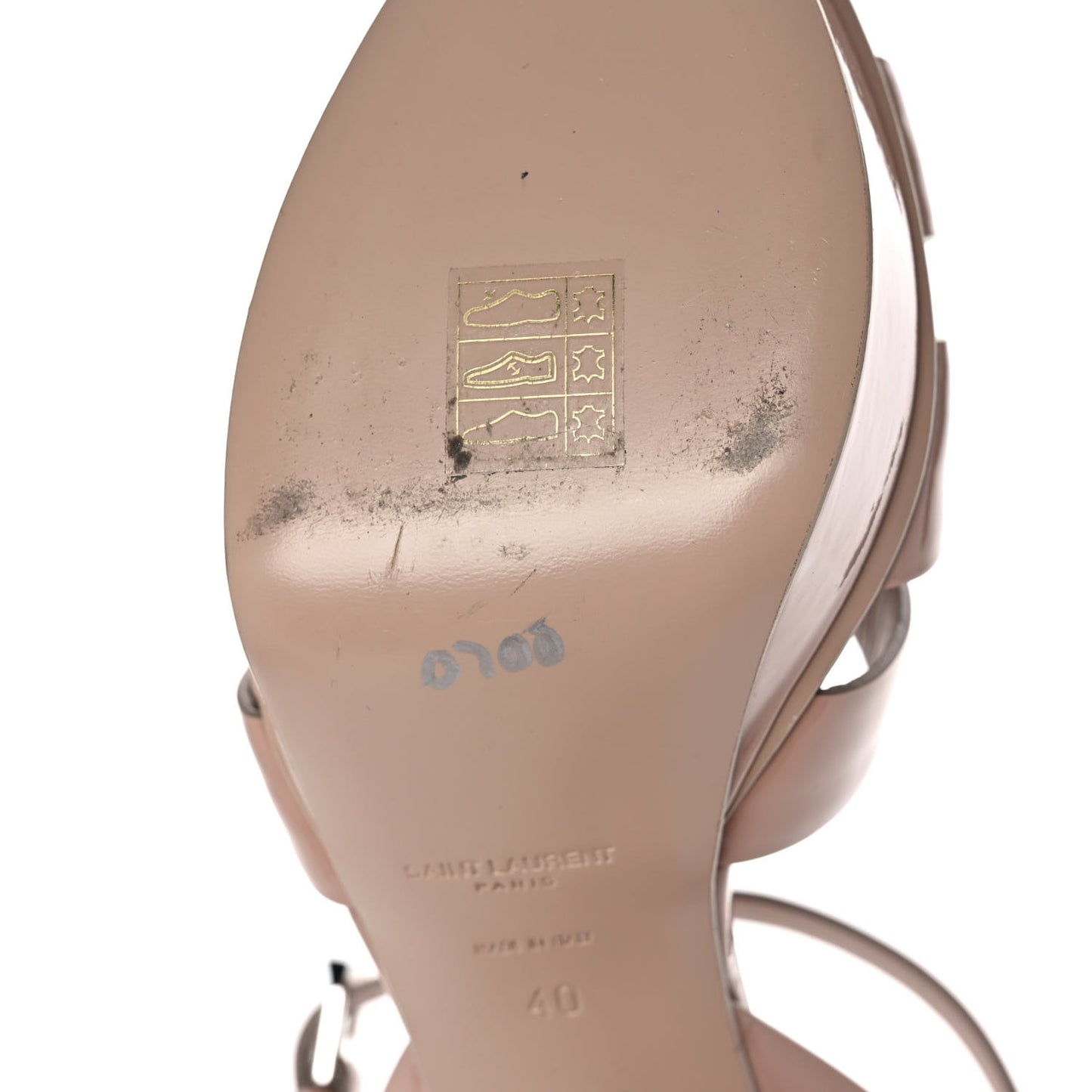 Patent Tribute 105 Platform Sandals 40 Nude Powder