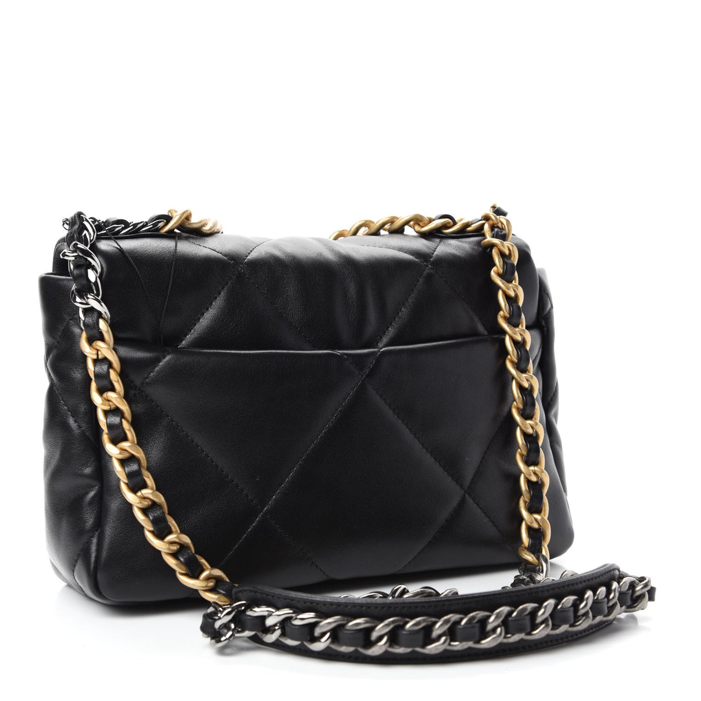 Lambskin Quilted Medium 19 Flap Black