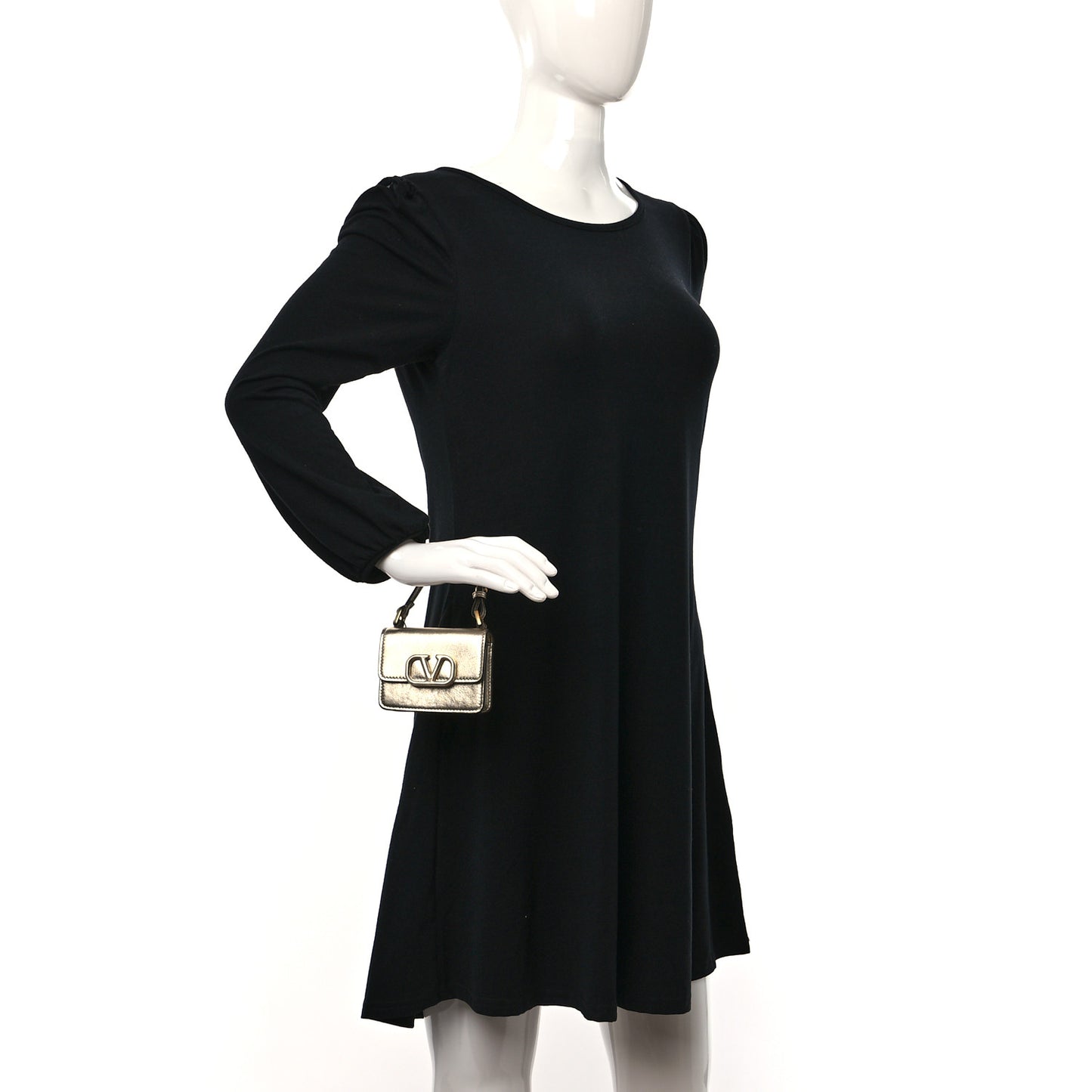 Metallic Calfskin Micro VSling Shoulder Bag Sahara