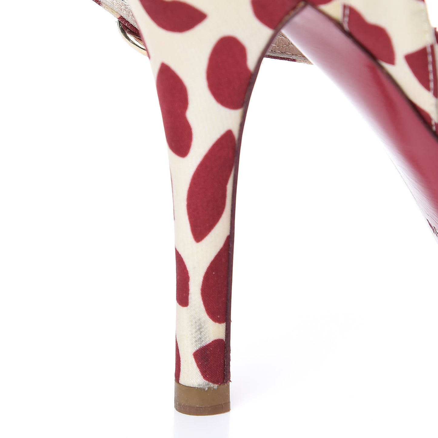 Canvas Lip Print Eva 95 Cross Sandals 35.5 Cherry