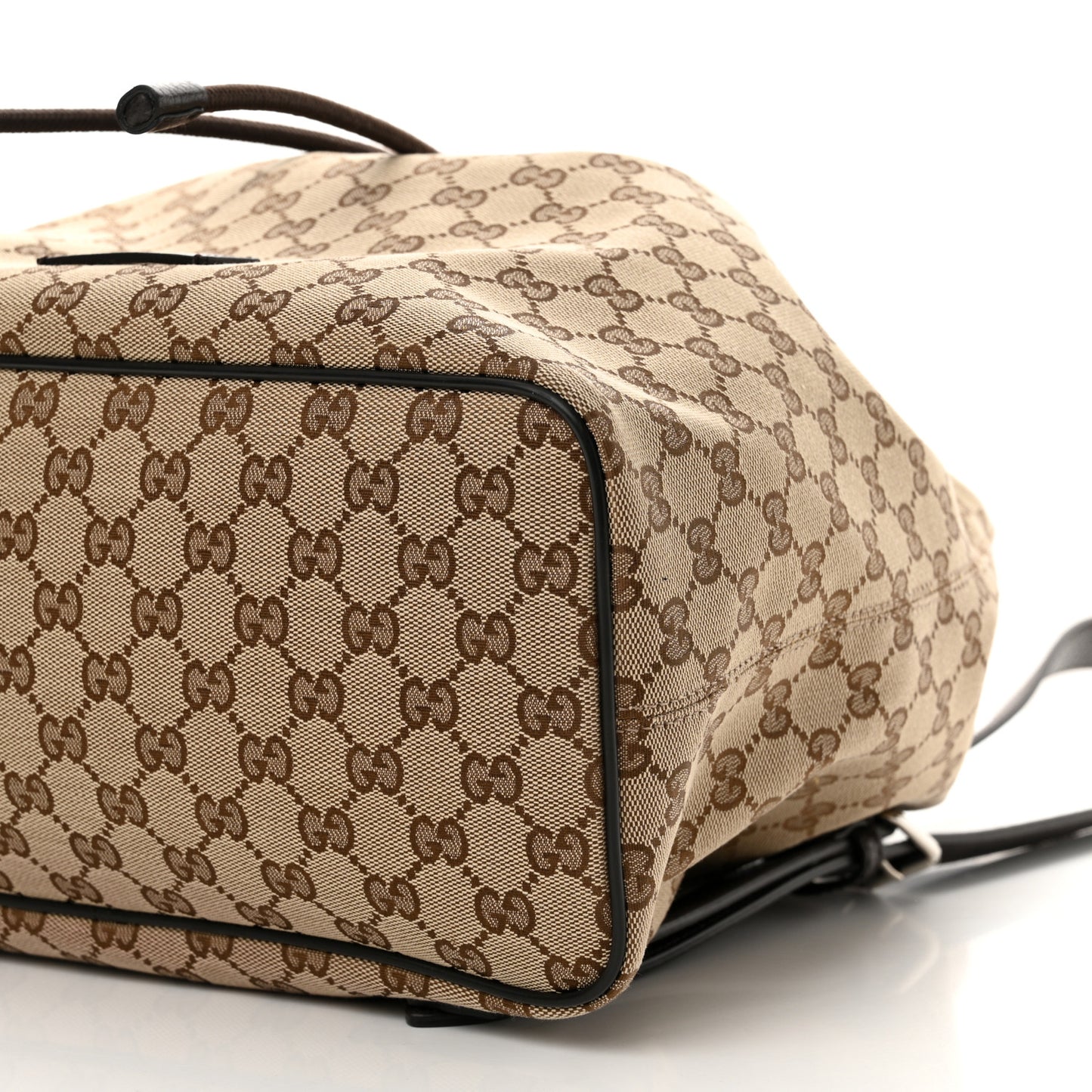 Monogram Dollar Calfskin O Drawstring Backpack Beige Ebony Testa di Moro Dark Chocolate