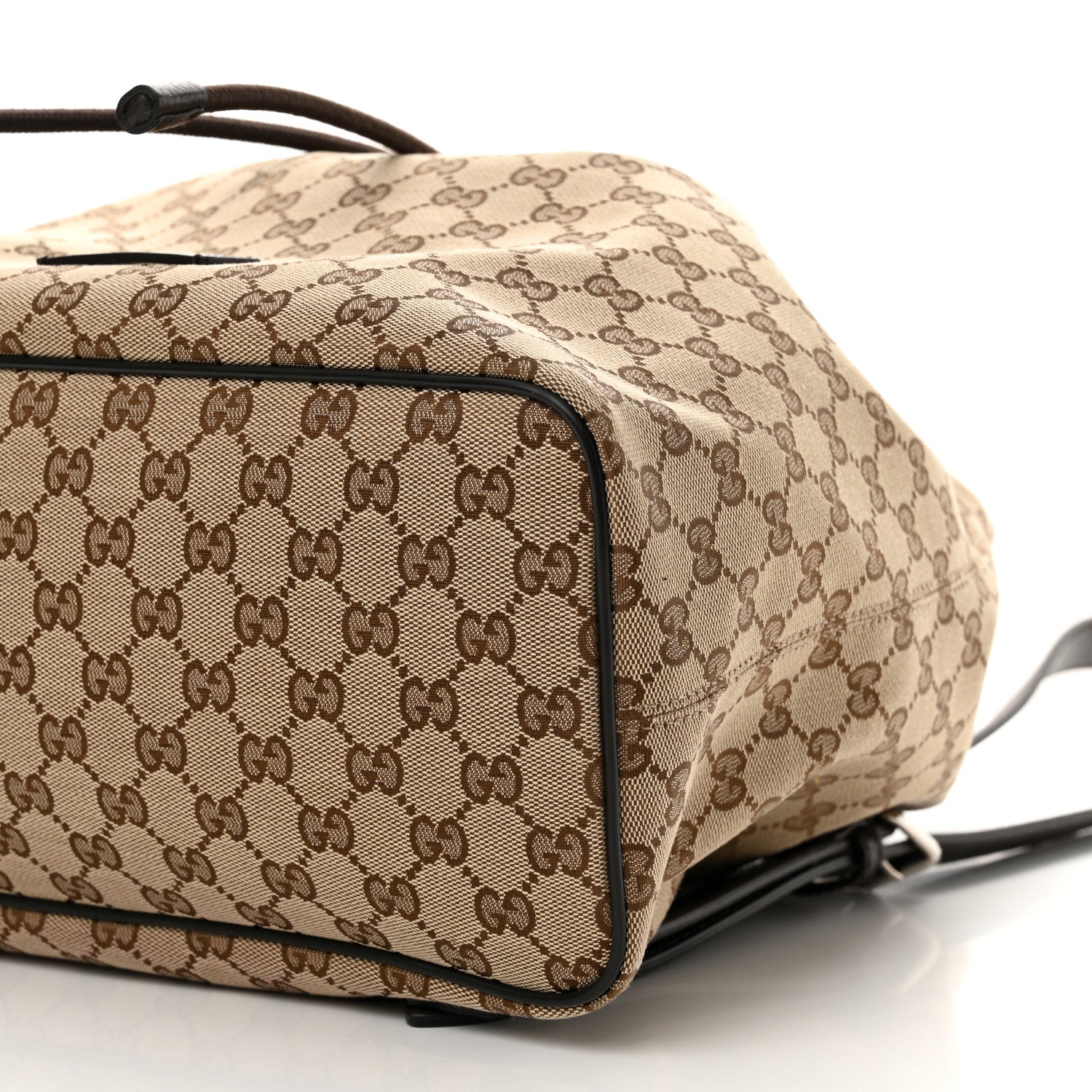 Gucci Monogram Dollar Calfskin O Drawstring Backpack Beige Ebony Testa di Moro Dark Chocolate 9 of 11