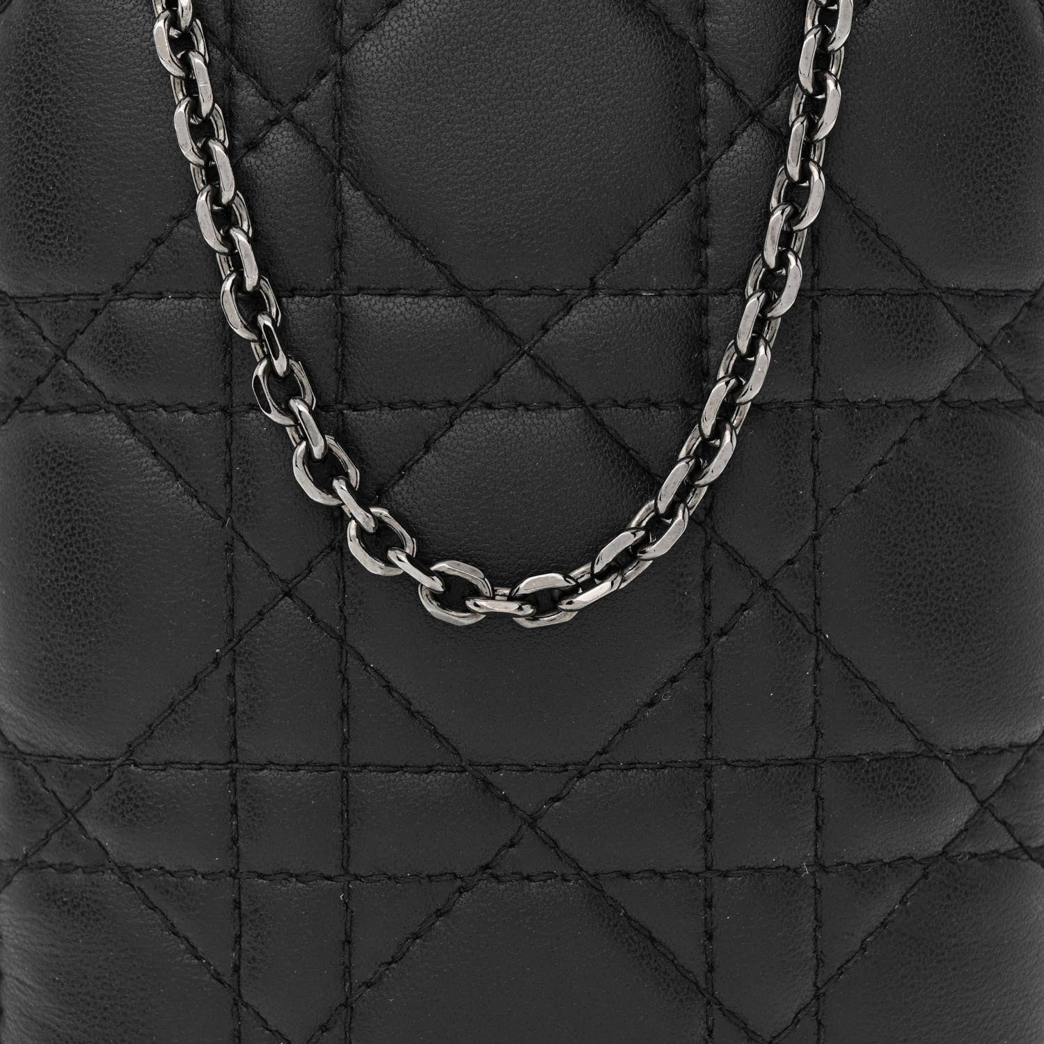 Christian Dior Lambskin Cannage Lady Dior Phone Holder Black 7 of 10