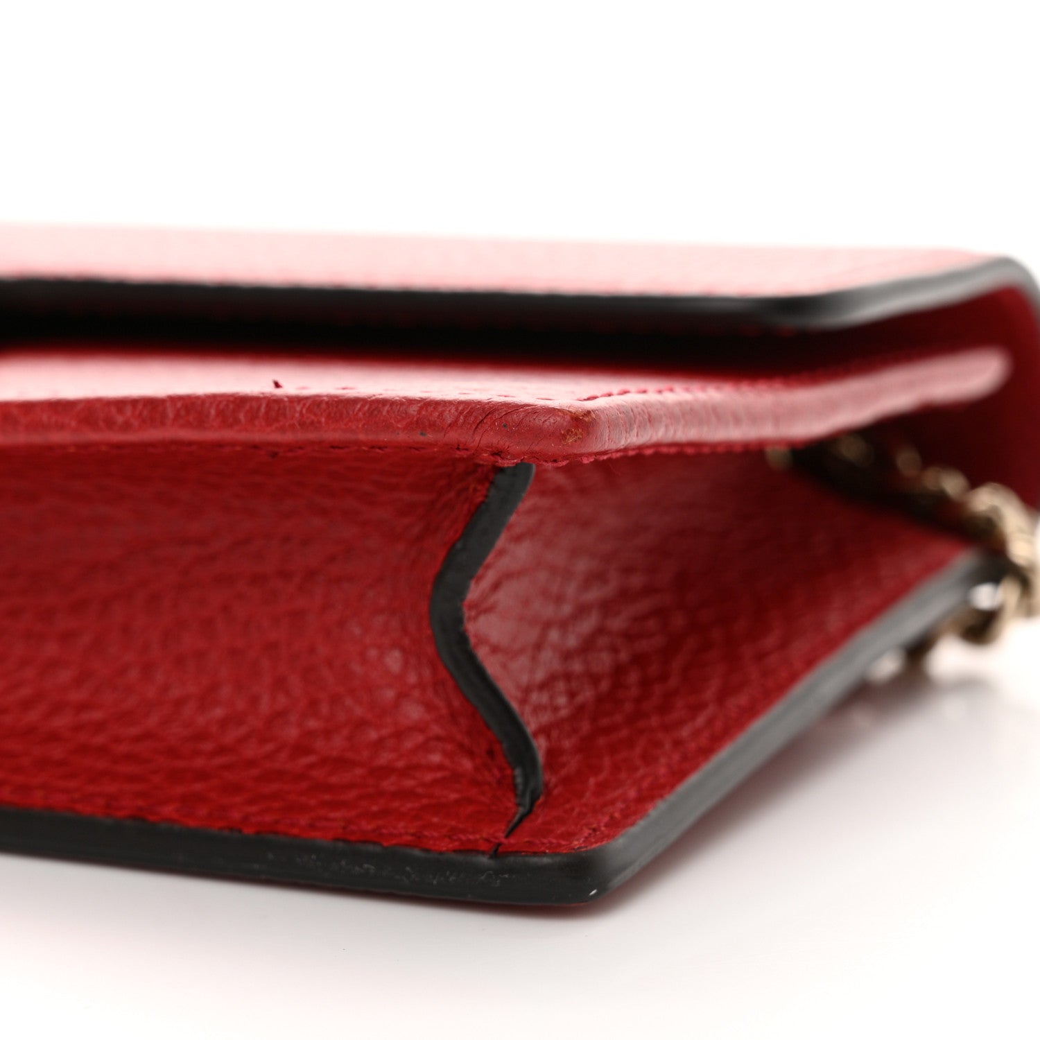 Gucci Dollar Calfskin Interlocking G Chain Wallet Red 10 of 12