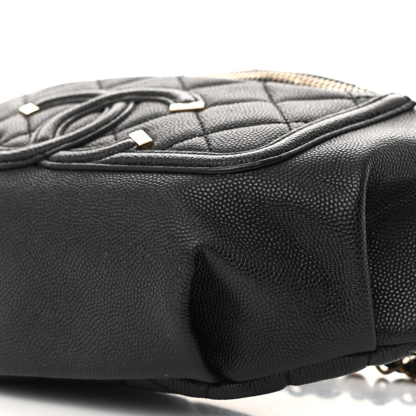 Caviar Quilted Filigree Waist Bag Black