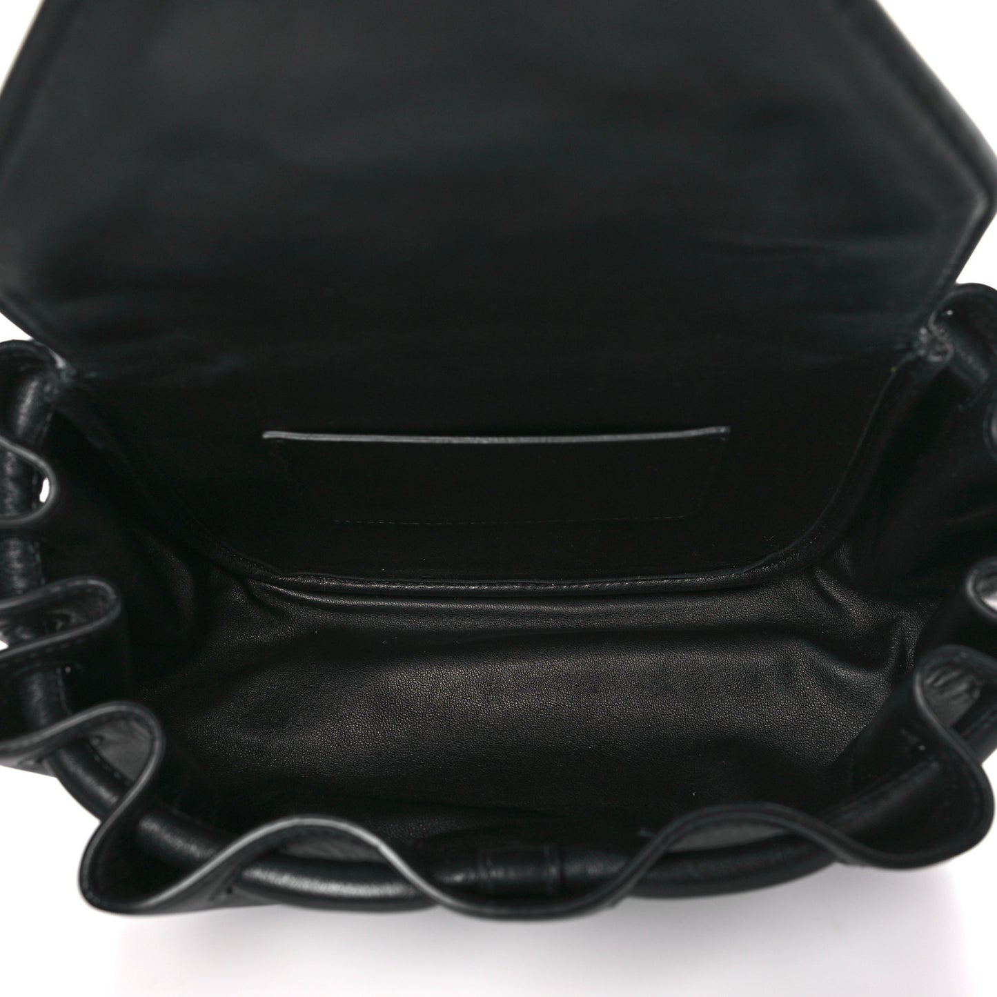Lambskin Small Beak Triangle Flap Shoulder Bag Black