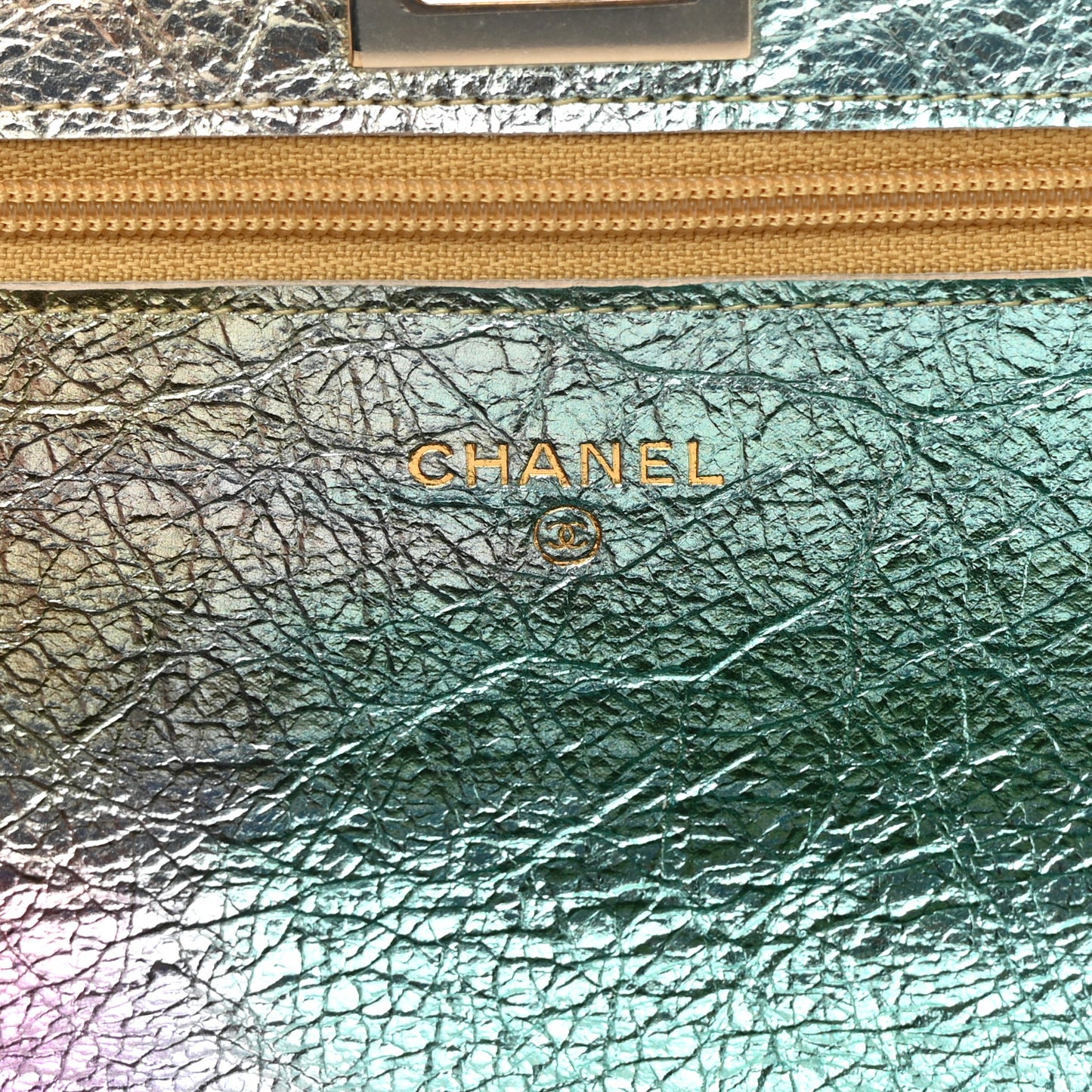 Metallic Goatskin Quilted 2.55 Reissue Wallet on Chain WOC Multicolor