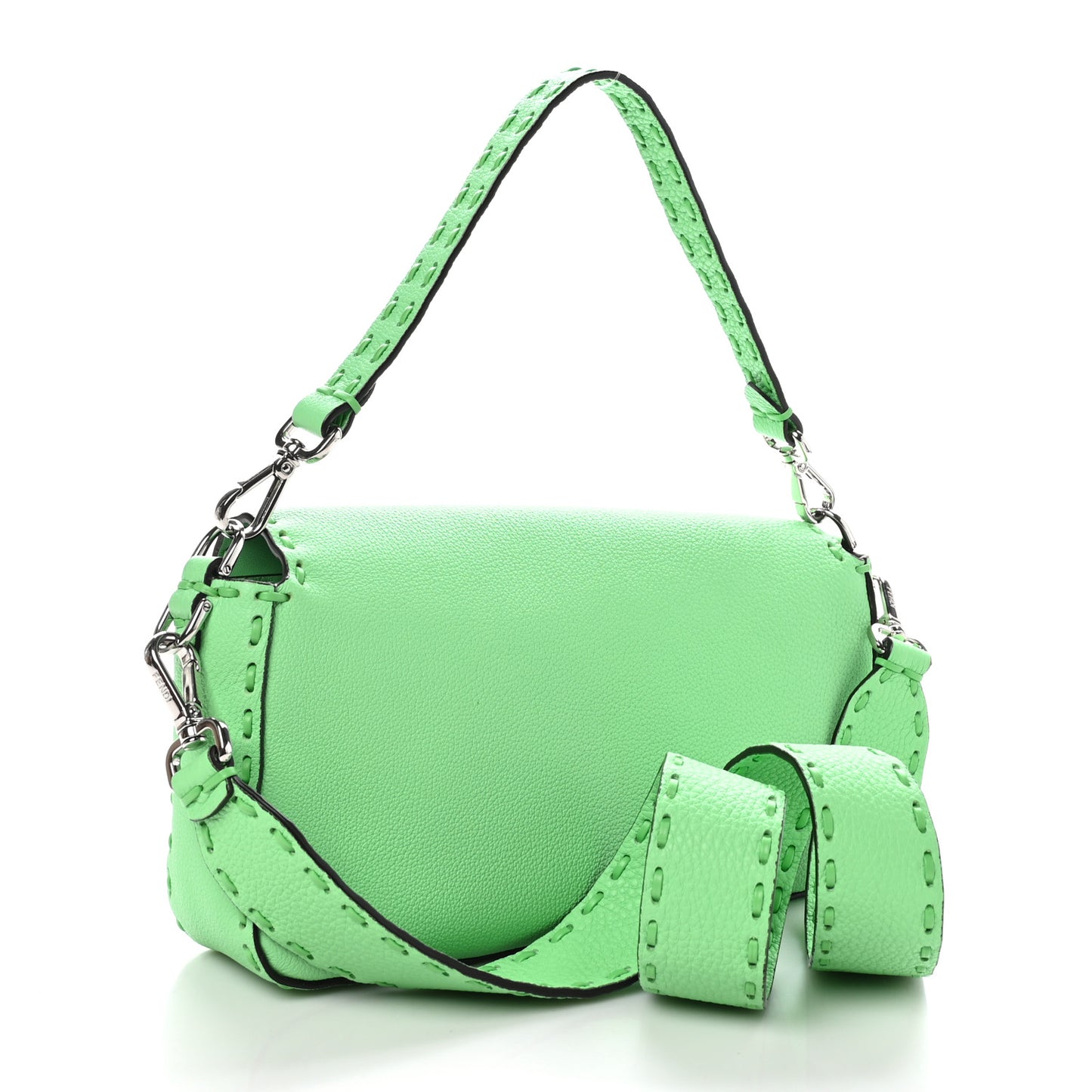 Cuoio Roma Sellerissima Nappa Sintetica Tape Stitch Baguette Edamame