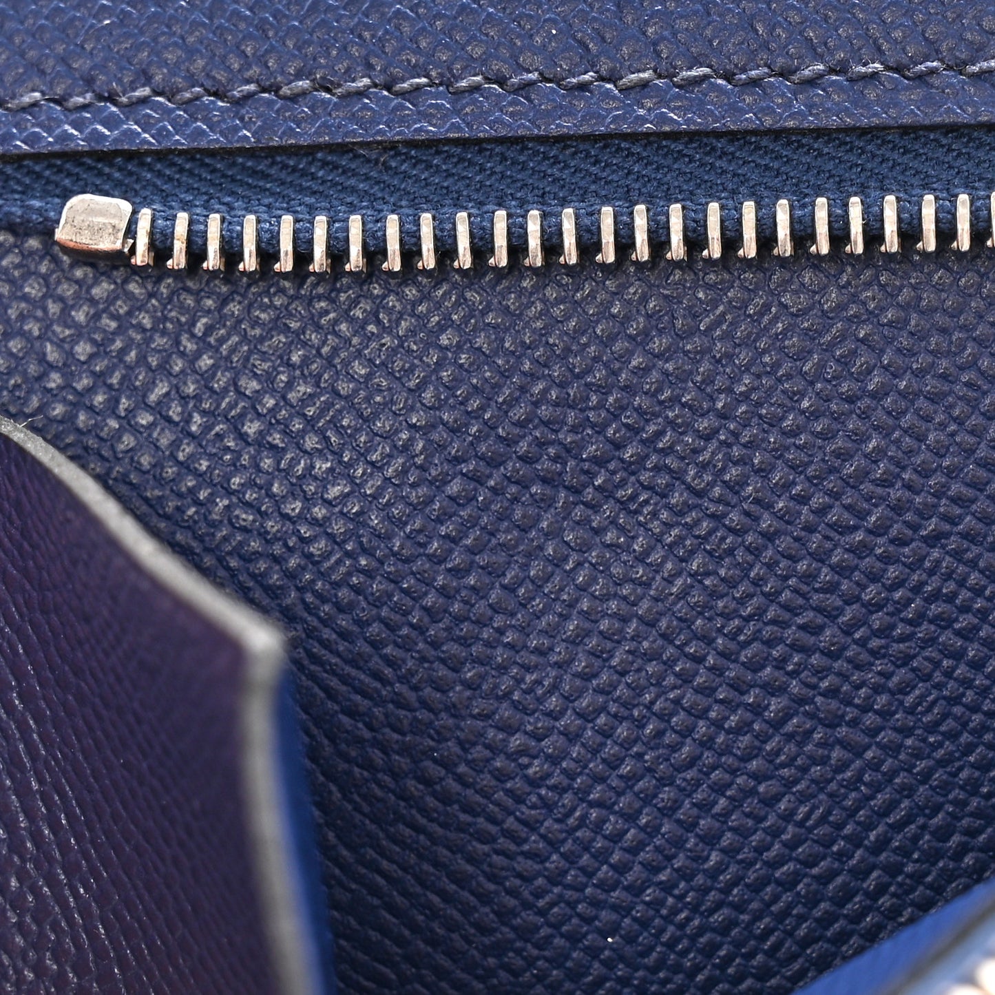 Madame Calfskin Kelly Pocket Compact Wallet Bleu Saphir