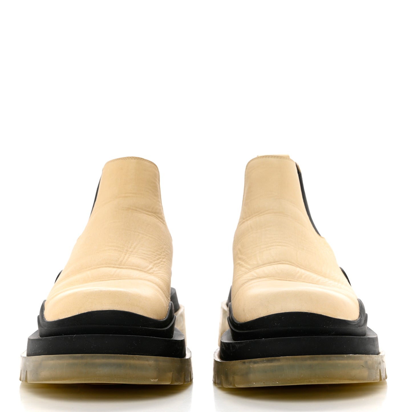 Calfskin Mens The Tire Cropped Chelsea Boots 42 Wax Black Transparent
