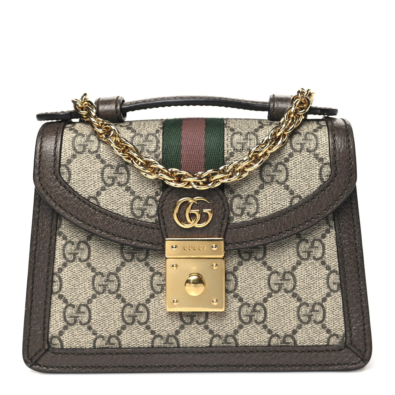 Gucci GG Supreme Monogram Textured Dollar Calfskin Web Mini