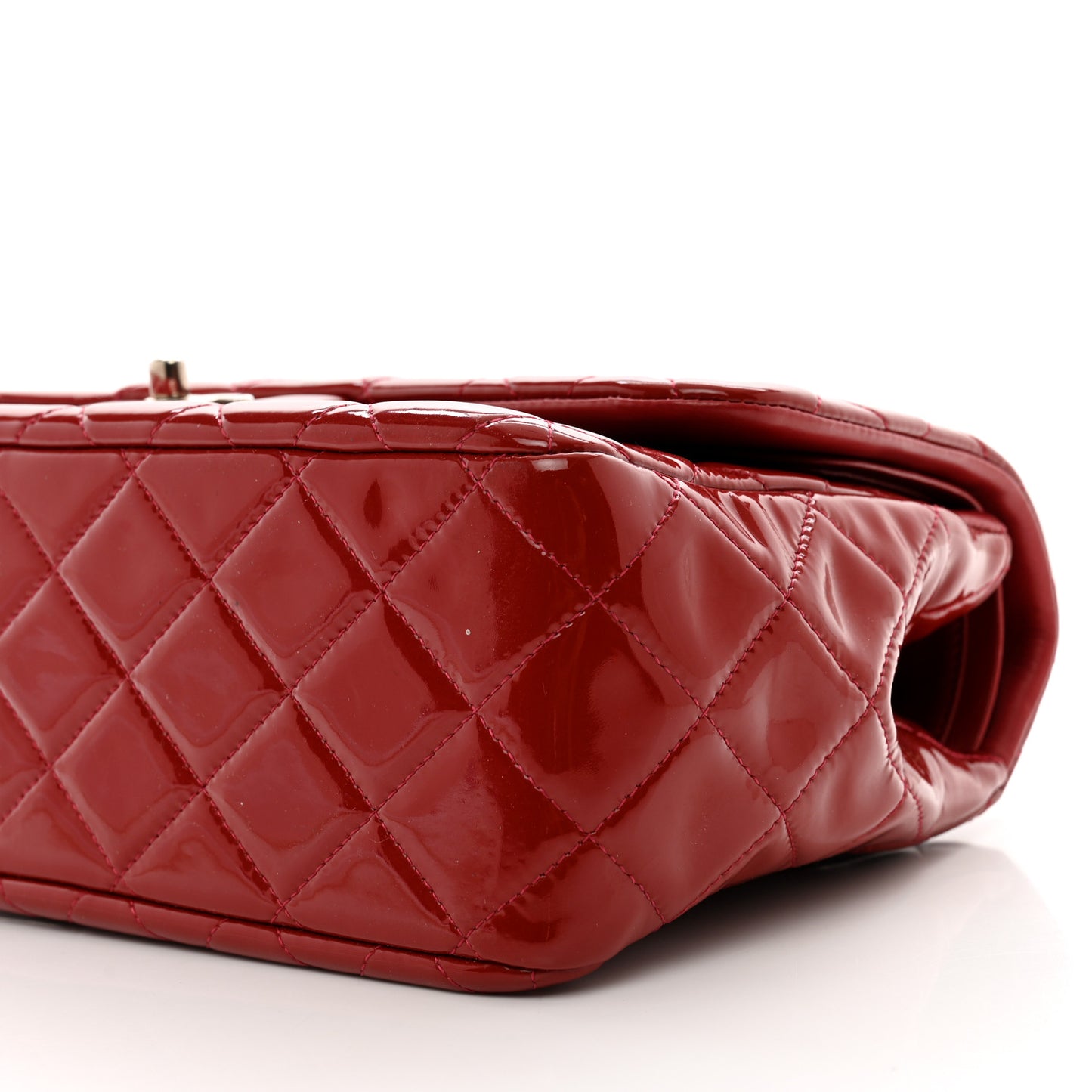 Patent Quilted Jumbo Double Flap Red
