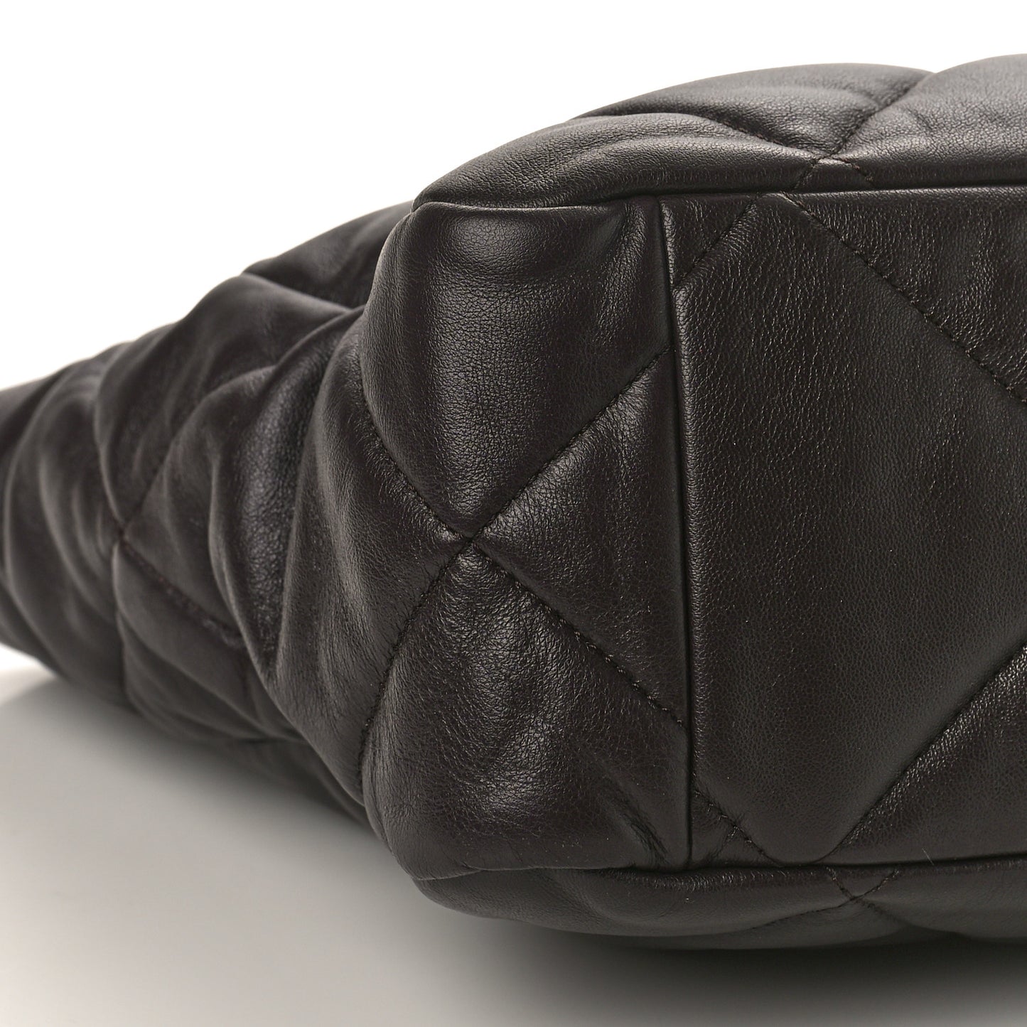 Lambskin Quilted Chanel 19 East West Shopping Bag Burgundy