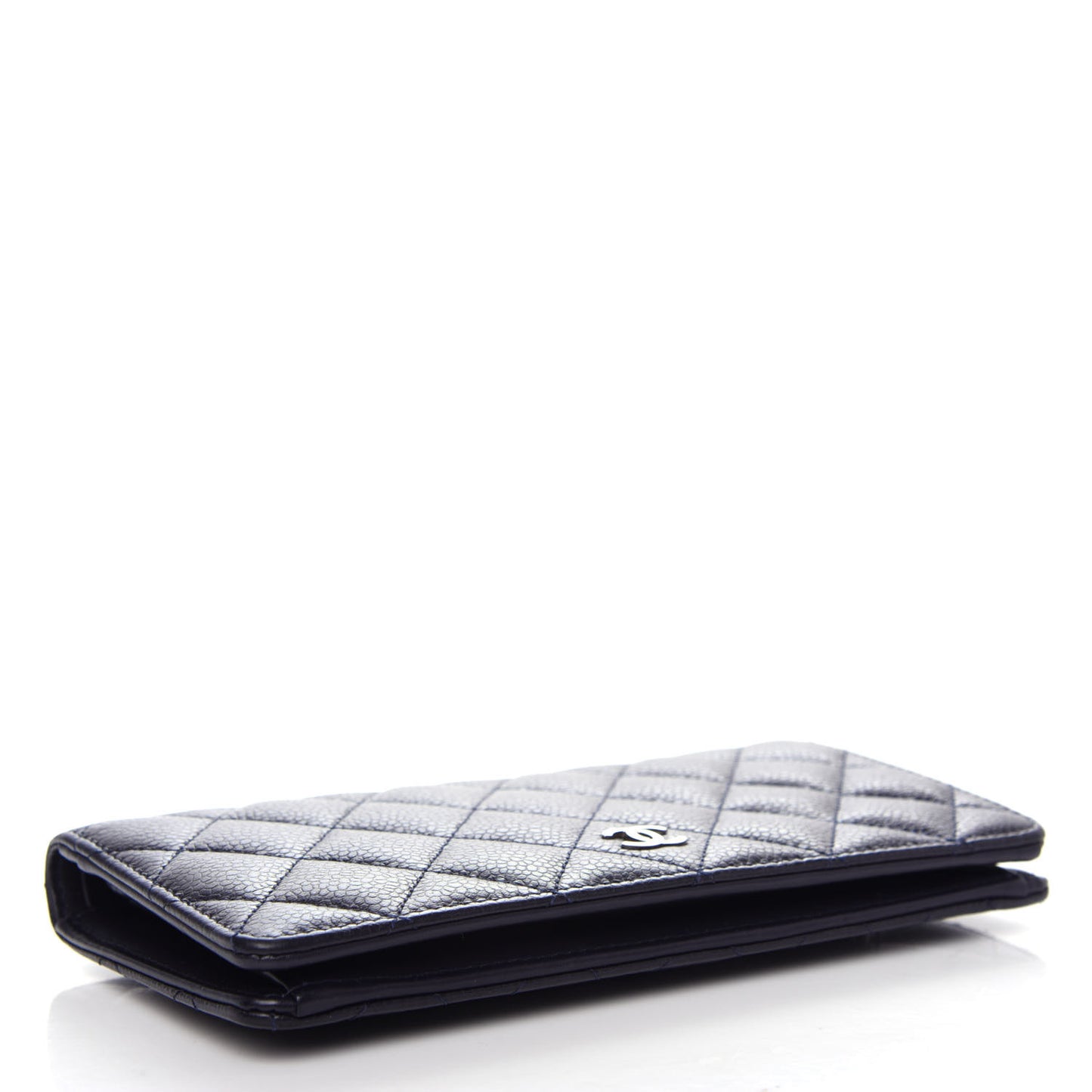 Caviar Quilted Yen Wallet Dark Blue