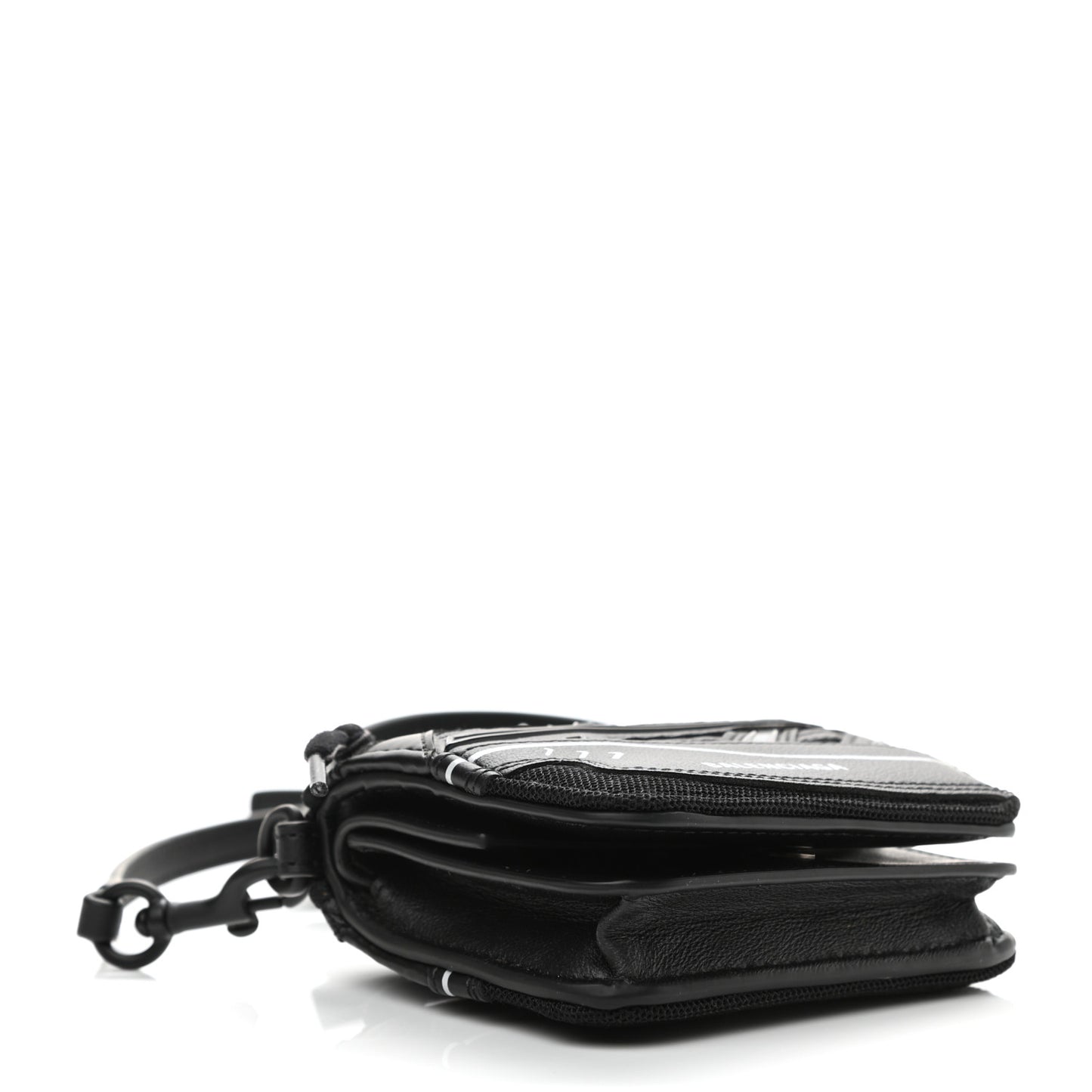 Faux Calfskin Fabric Sneakerhead Crossbody Wallet Black
