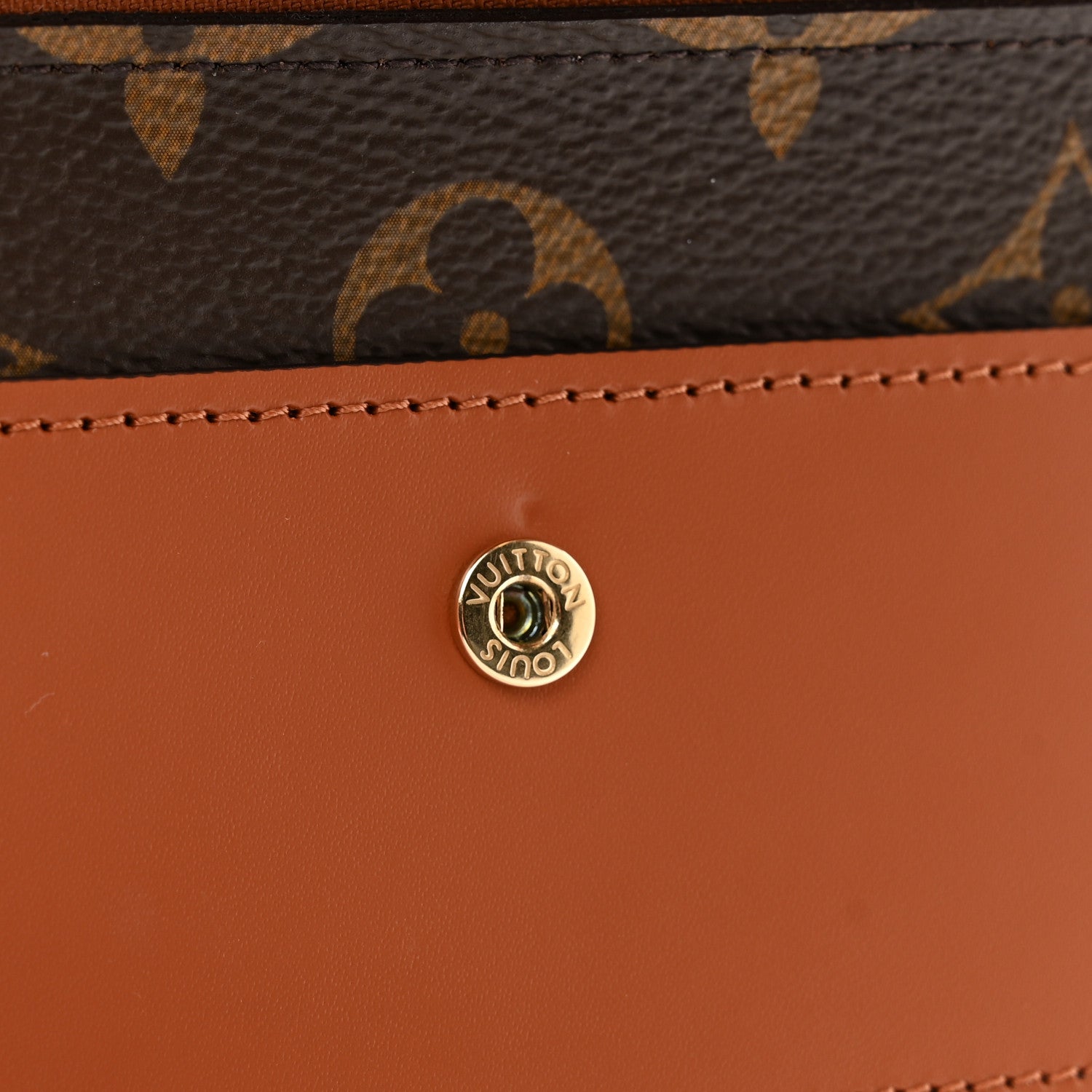 Louis Vuitton Monogram Flower Lock Compact Wallet Caramel 7 of 8