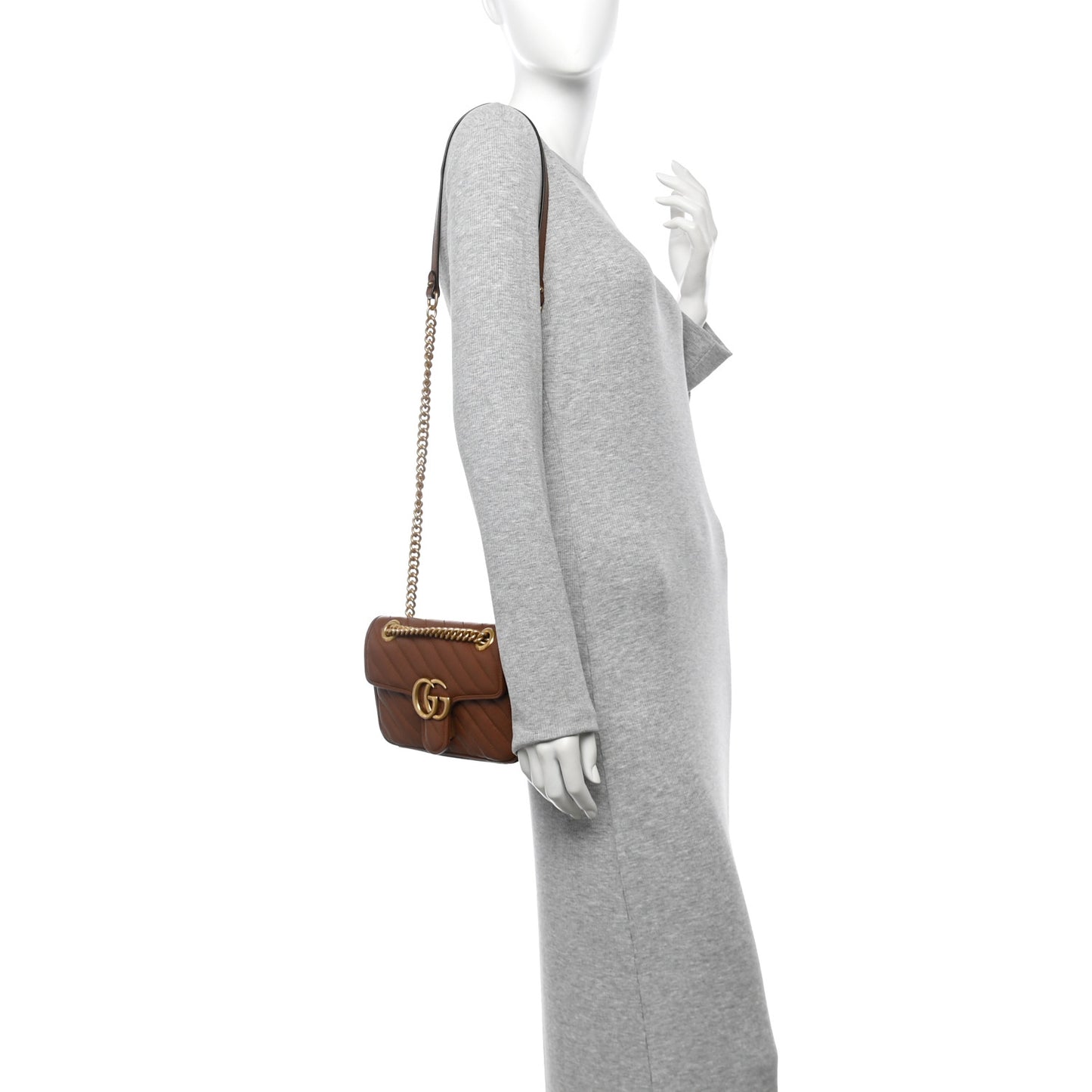 Azalea Calfskin Matelasse Diagonal Mini GG Marmont Shoulder Bag Cuir