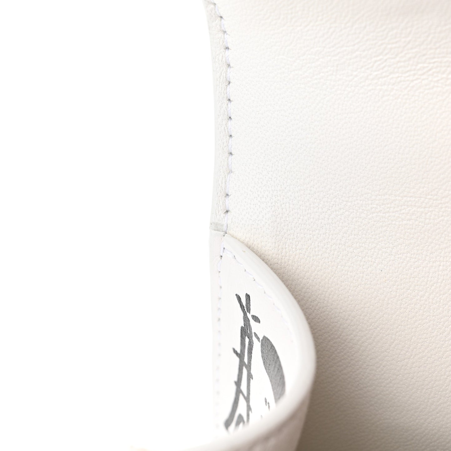 Smooth Calfskin Graffiti Hourglass Top Handle Bag XS White Black