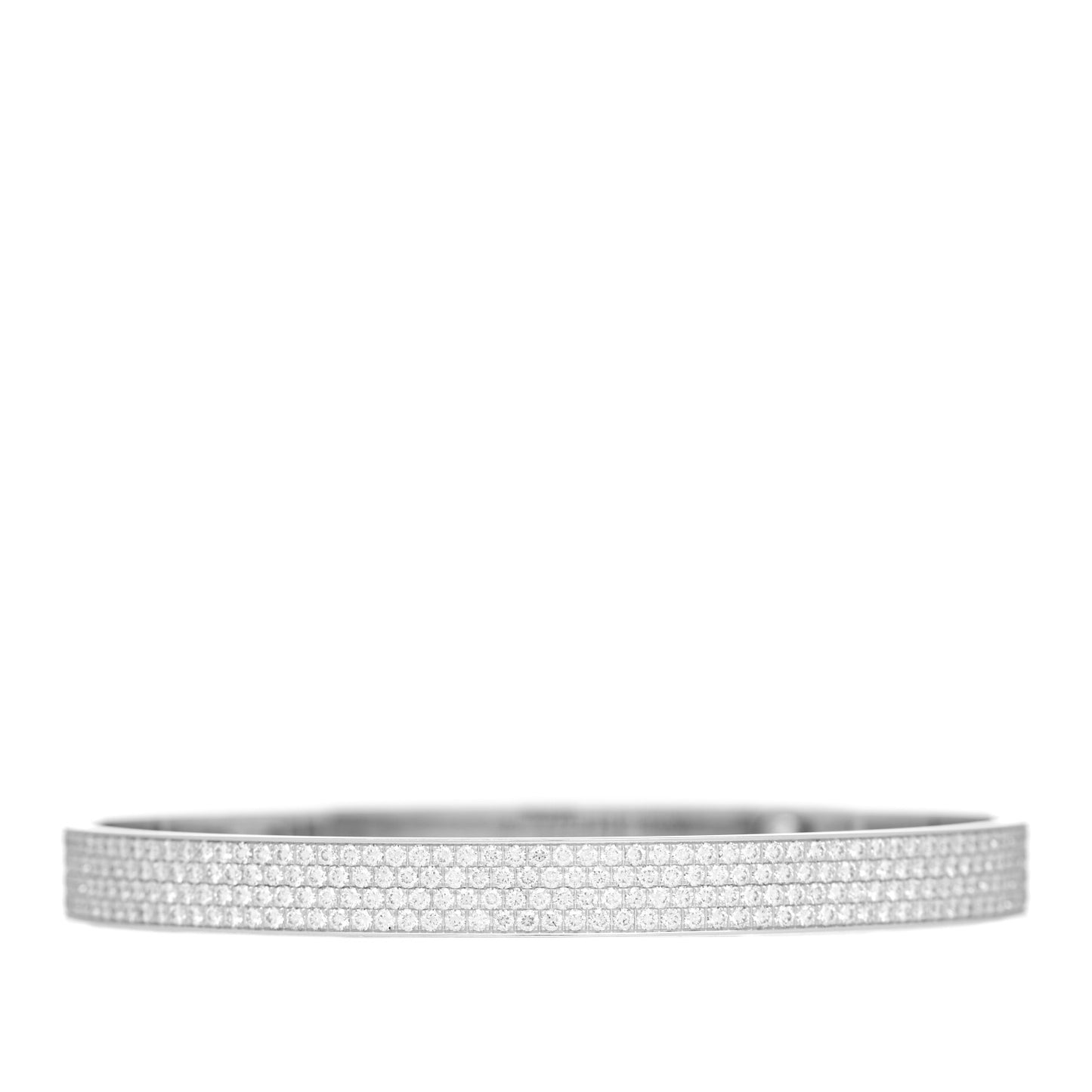 18K White Gold Diamond PM Collier De Chien Full Pave Bracelet SH