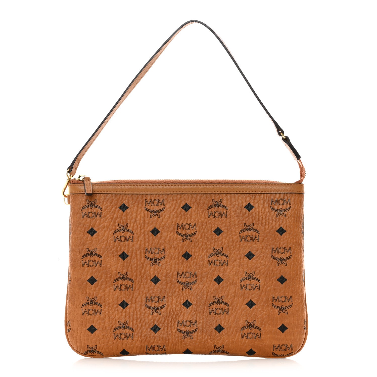 MCM Visetos Liz Shopper Tote Pouch Cognac 1293473 – FASHIONPHILE