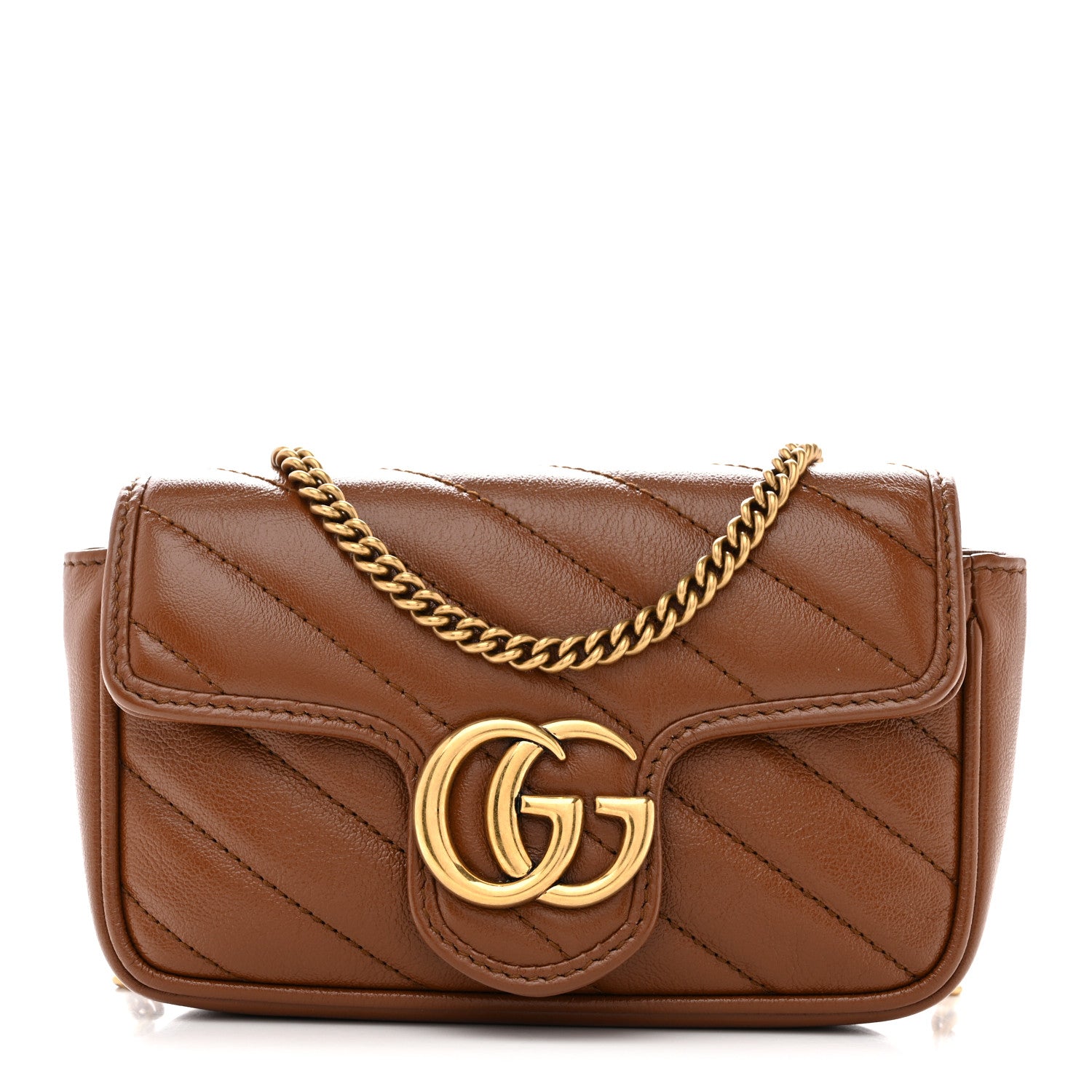 Gucci Azalea Calfskin Matelasse Diagonal Super Mini GG Marmont
