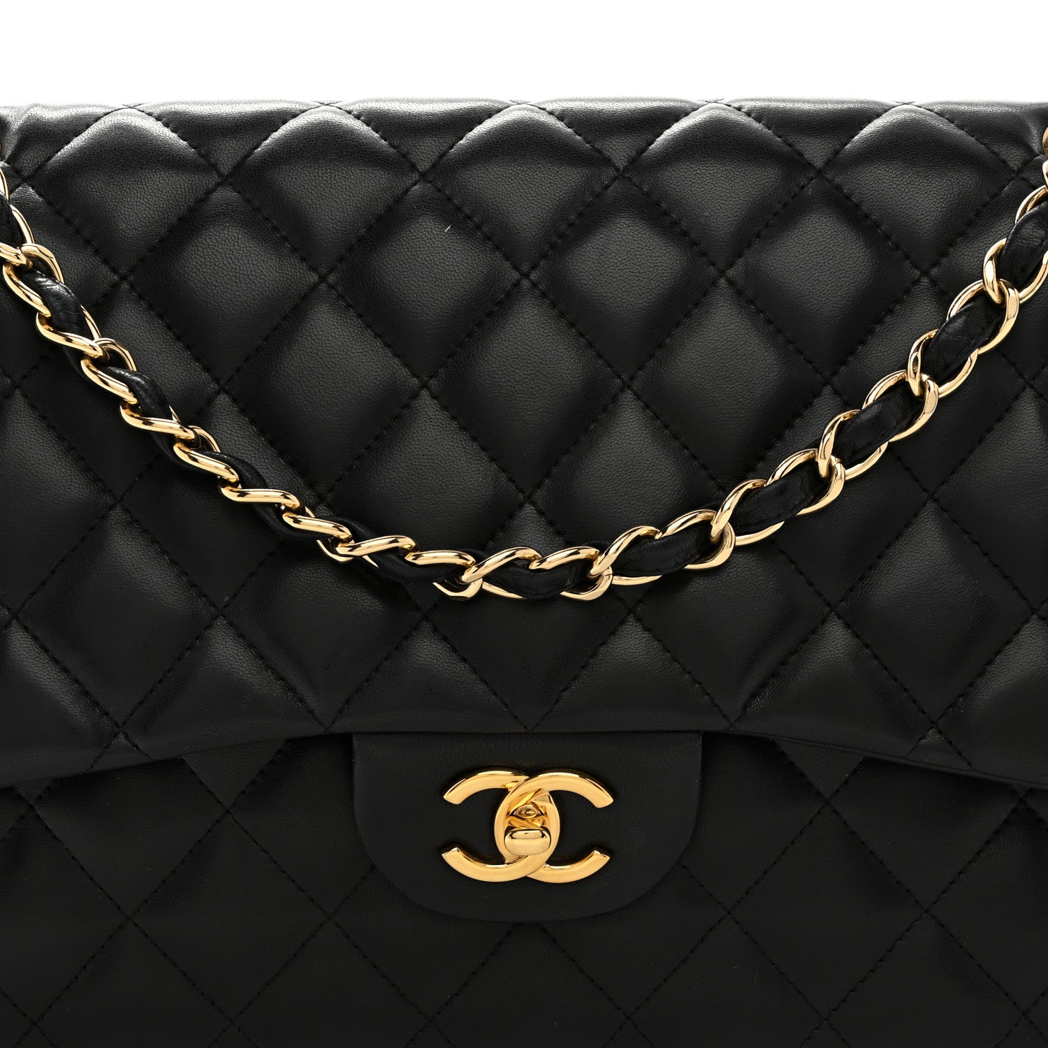 Chanel Lambskin Quilted Jumbo Double Flap Black 8 of 10