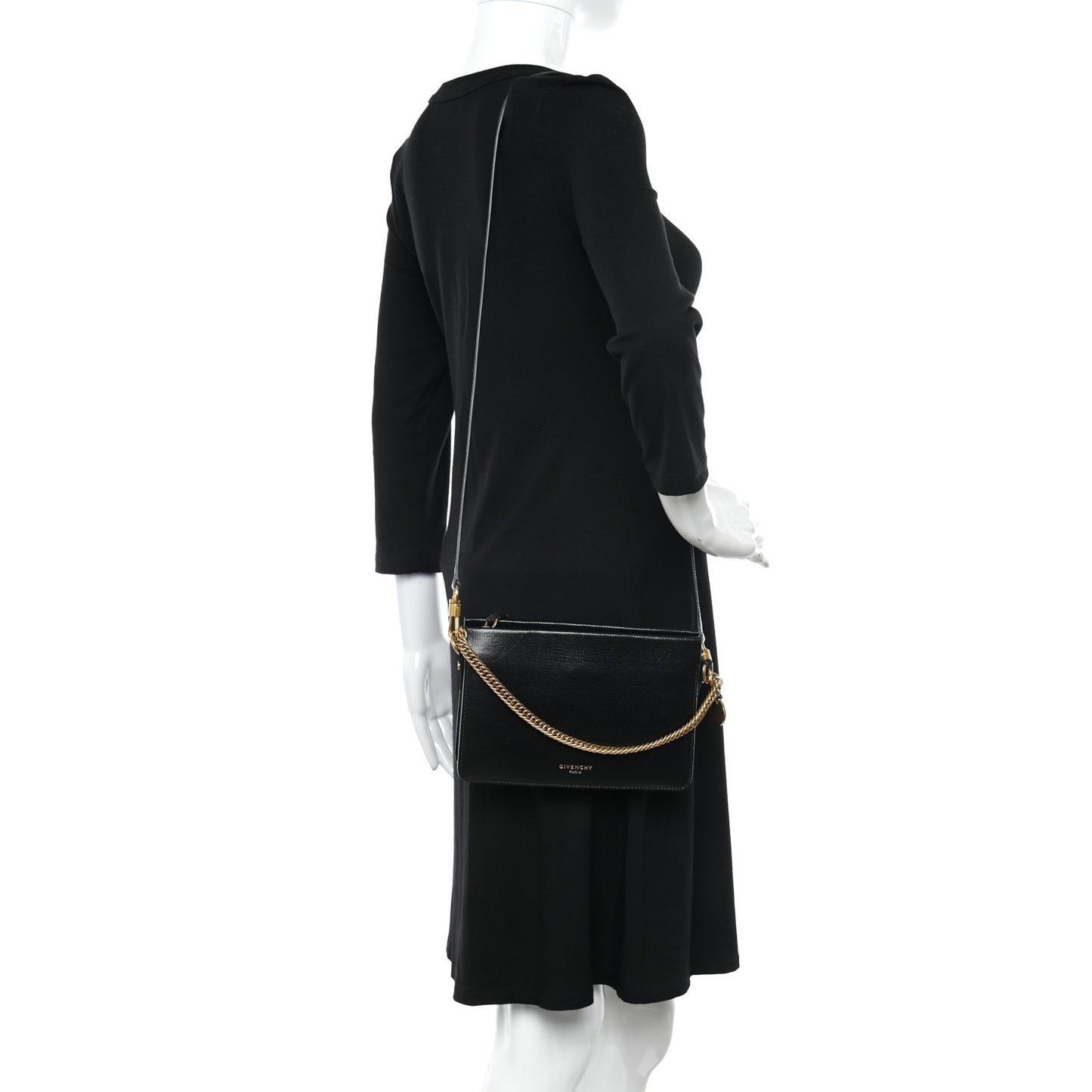 Textured Calfskin Cross 3 Crossbody Bag Black