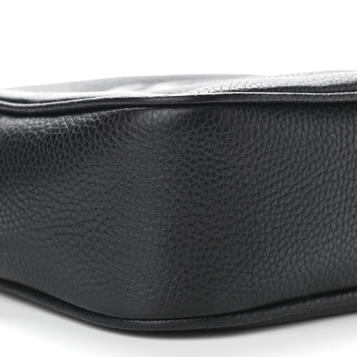 Pebbled Calfskin Small Soho Disco Bag Black