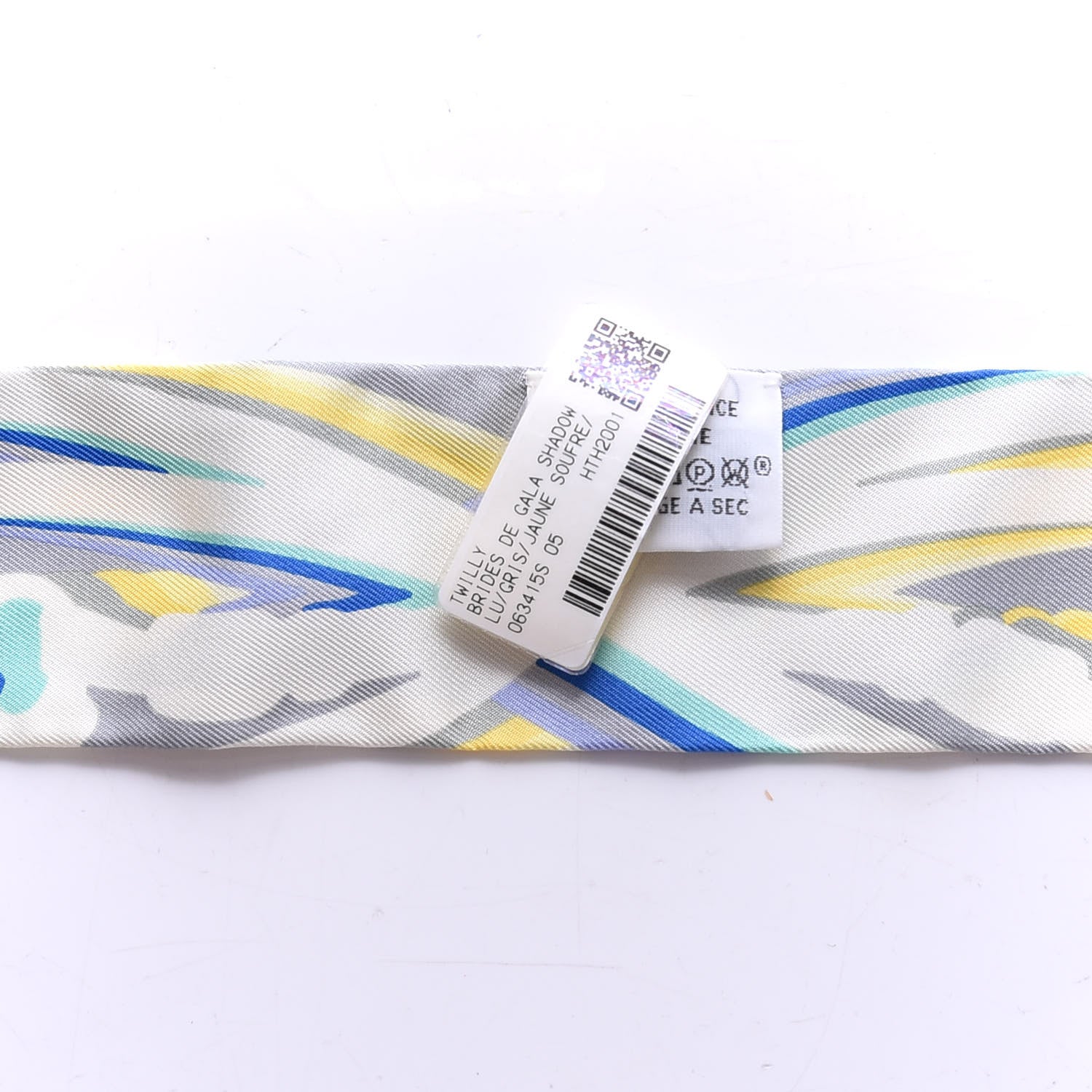 Hermes Silk Brides De Gala Shadow Twilly Gris Jaune Soufre 3 of 4