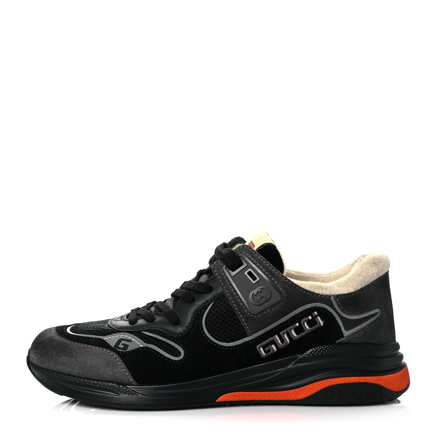 Gucci Suede Calfskin Mens Ultrapace Sneakers 8.5 Black Grey 1 of 7