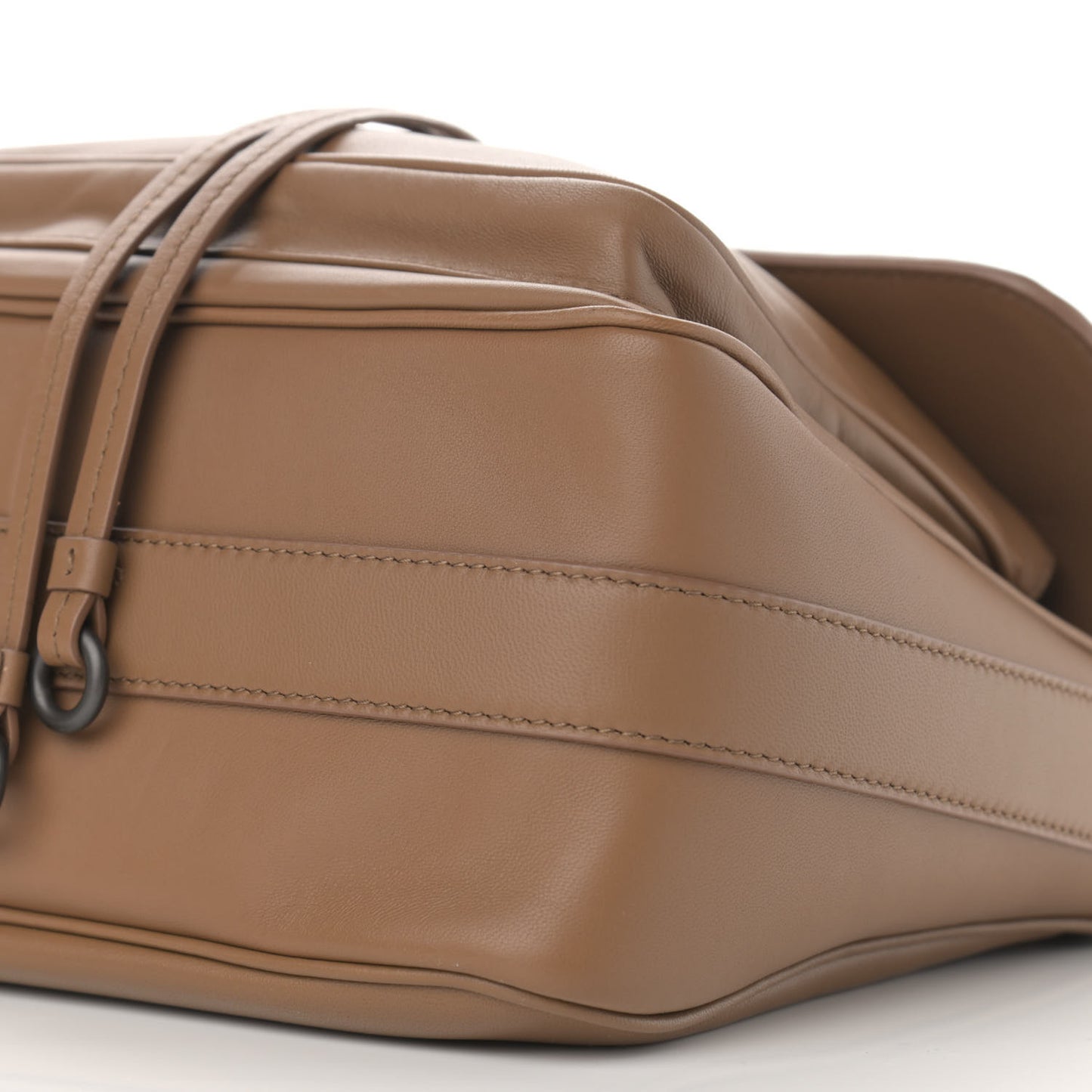 Nappa Small Intrecciato Saddle Crossbody Camel