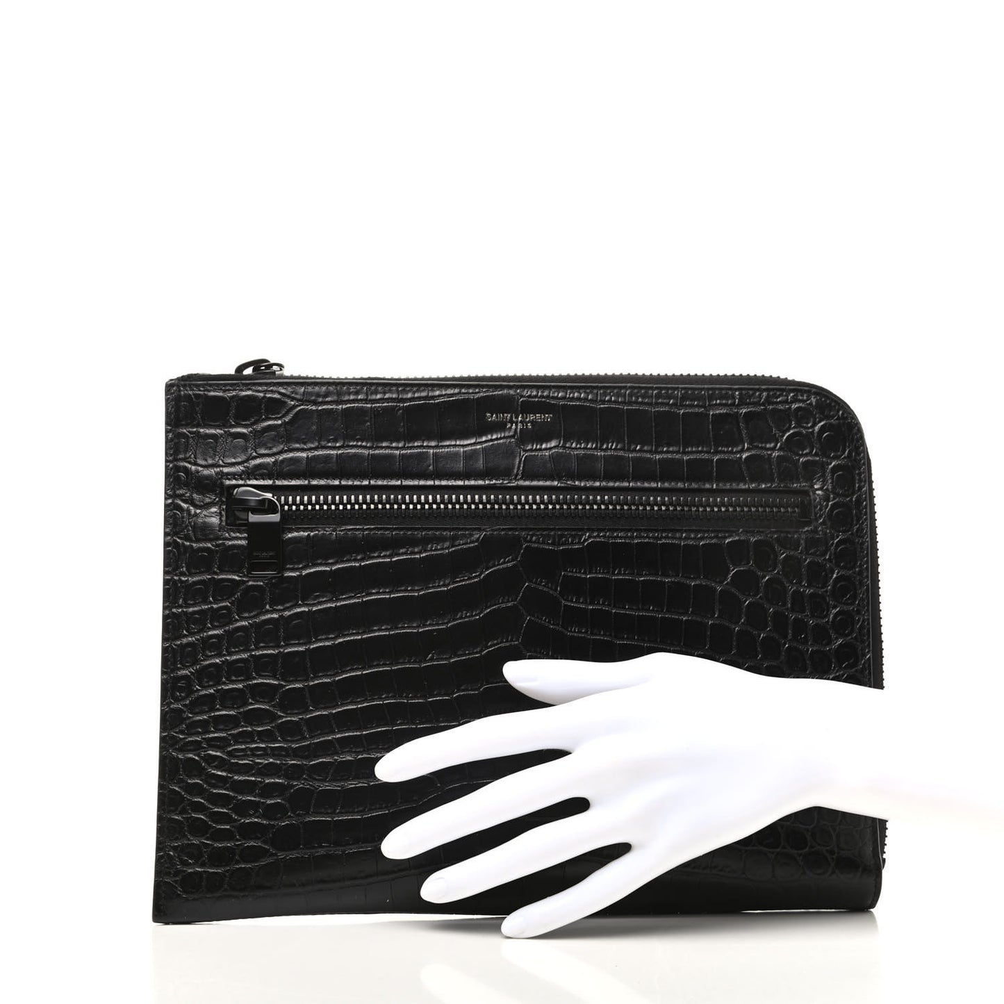 Calfskin Crocodile Embossed iPad Case Black