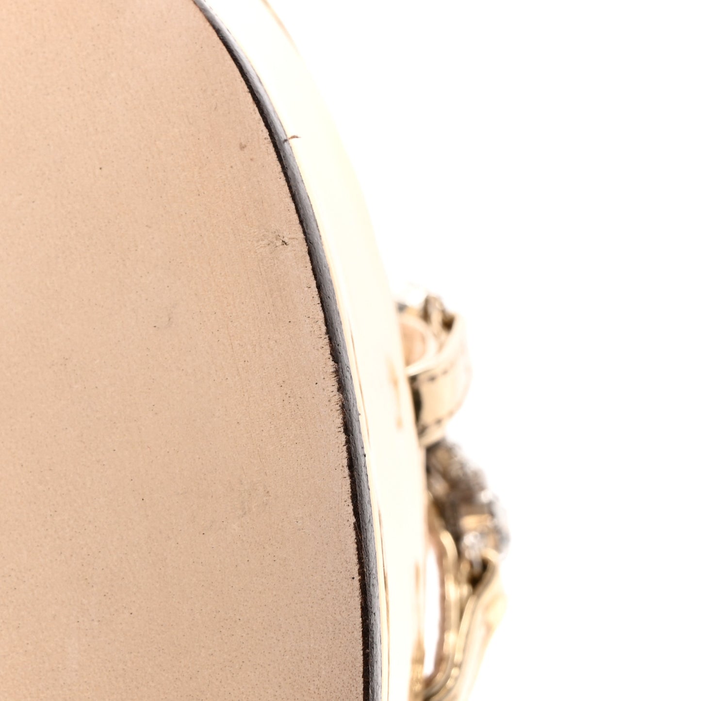 Metallic Calfskin Crystal Embellished Bing 120 Wedge 40 Gold