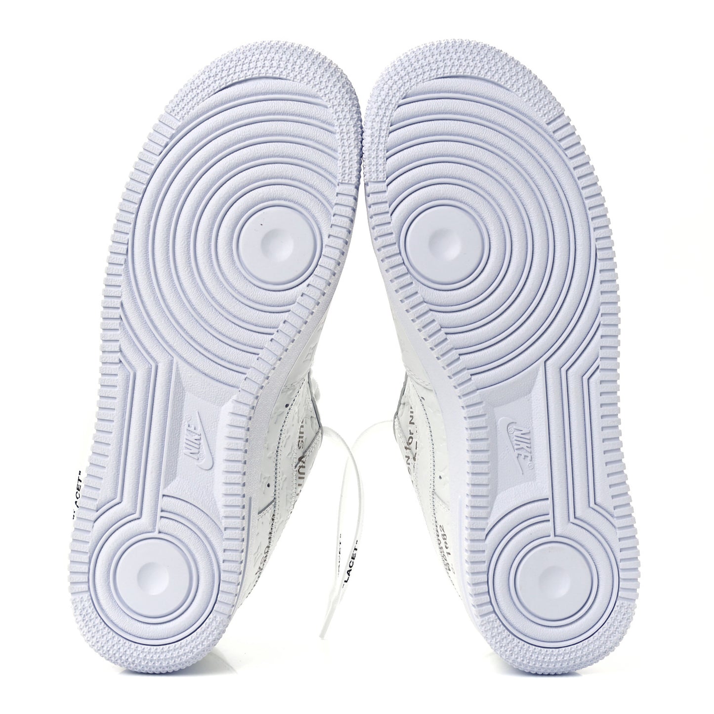 X NIKE AIR FORCE 1 Calfskin Monogram Mens Low Top Sneakers 7.5 White