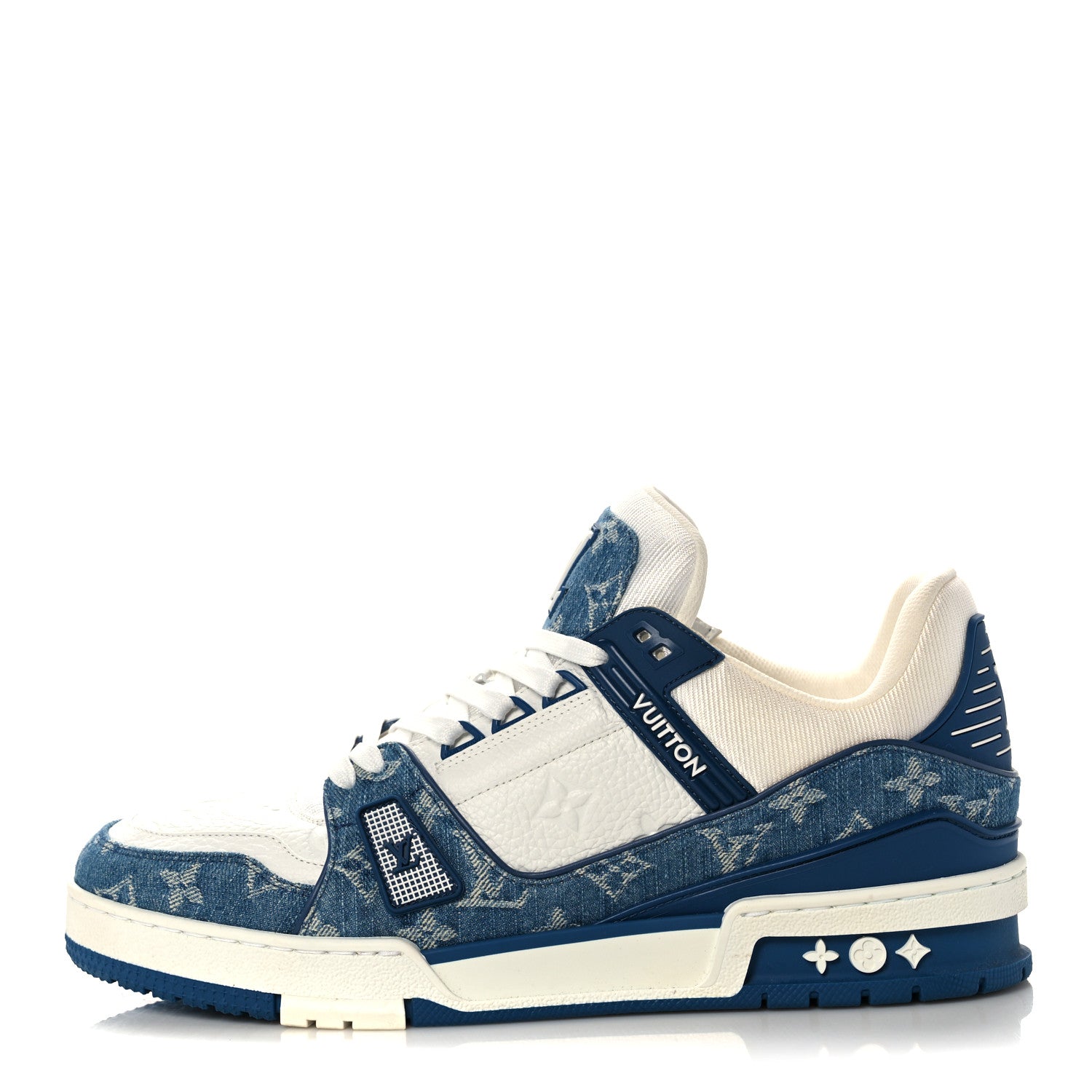Louis Vuitton Men’s Denim Monogram Driving Shoes - Blue Louis Vuitton LV Trainer Low Monogram Denim White Blue main image 3