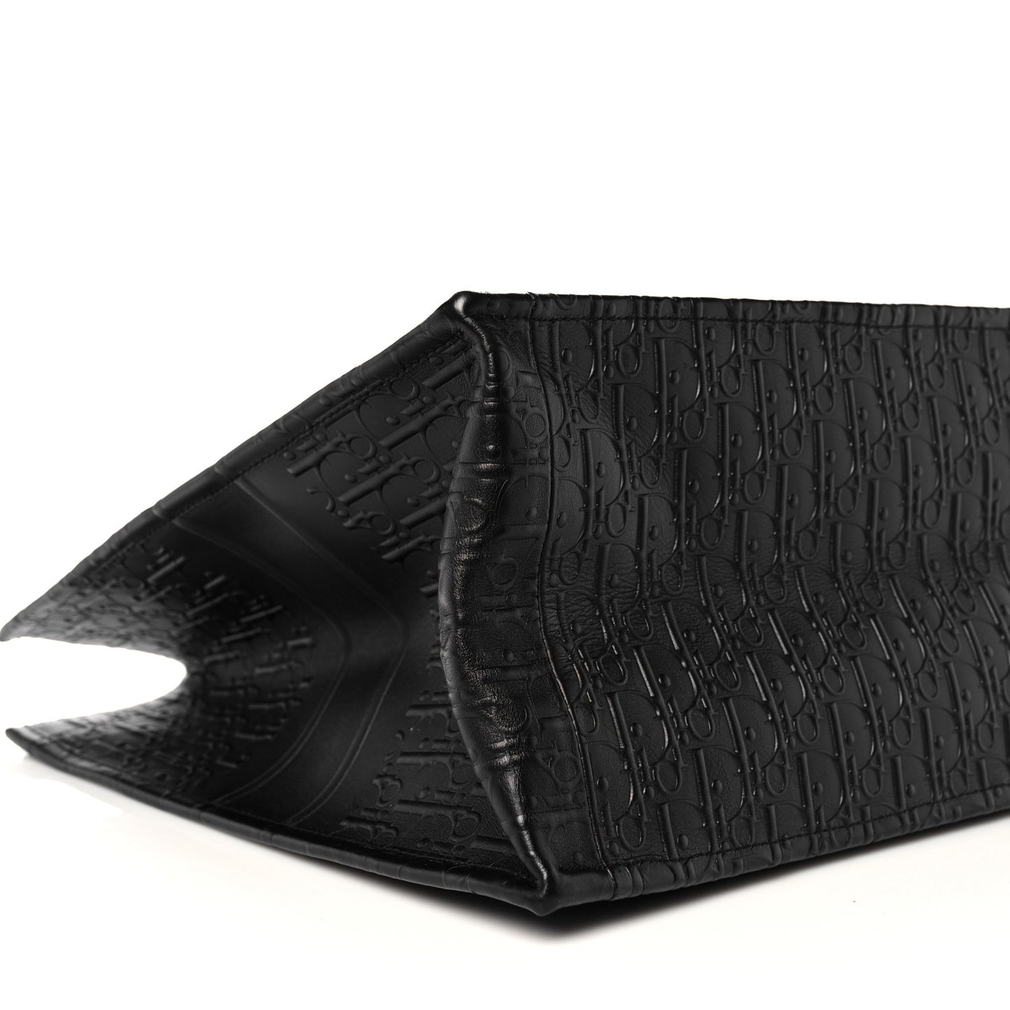 Oblique Calfskin Embossed Large Book Tote Black