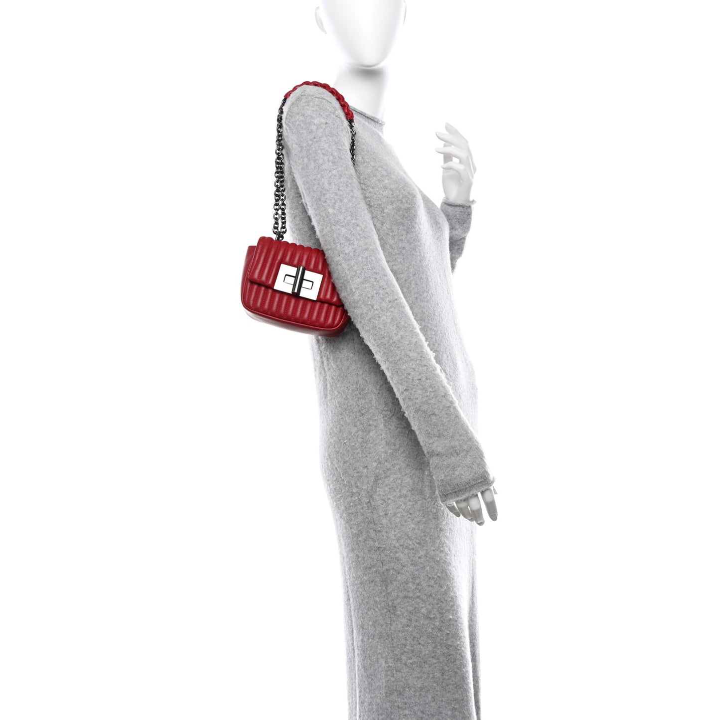 TOM FORD Calfskin Quilted Small Natalia Shoulder Bag Fire