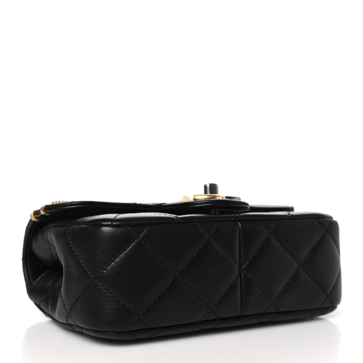Lambskin Quilted Mini Coco Clips Single Flap Black