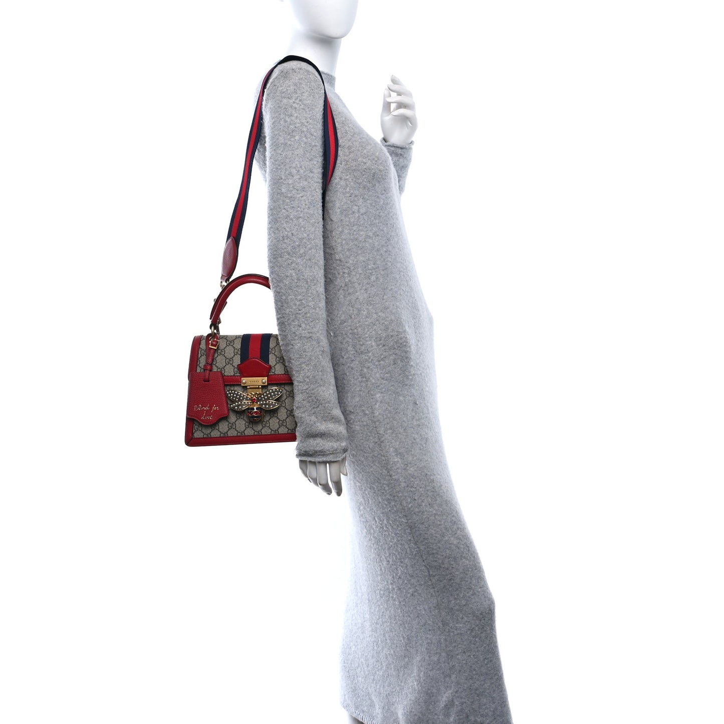 GG Supreme Monogram Small Queen Margaret Top Handle Bag Red
