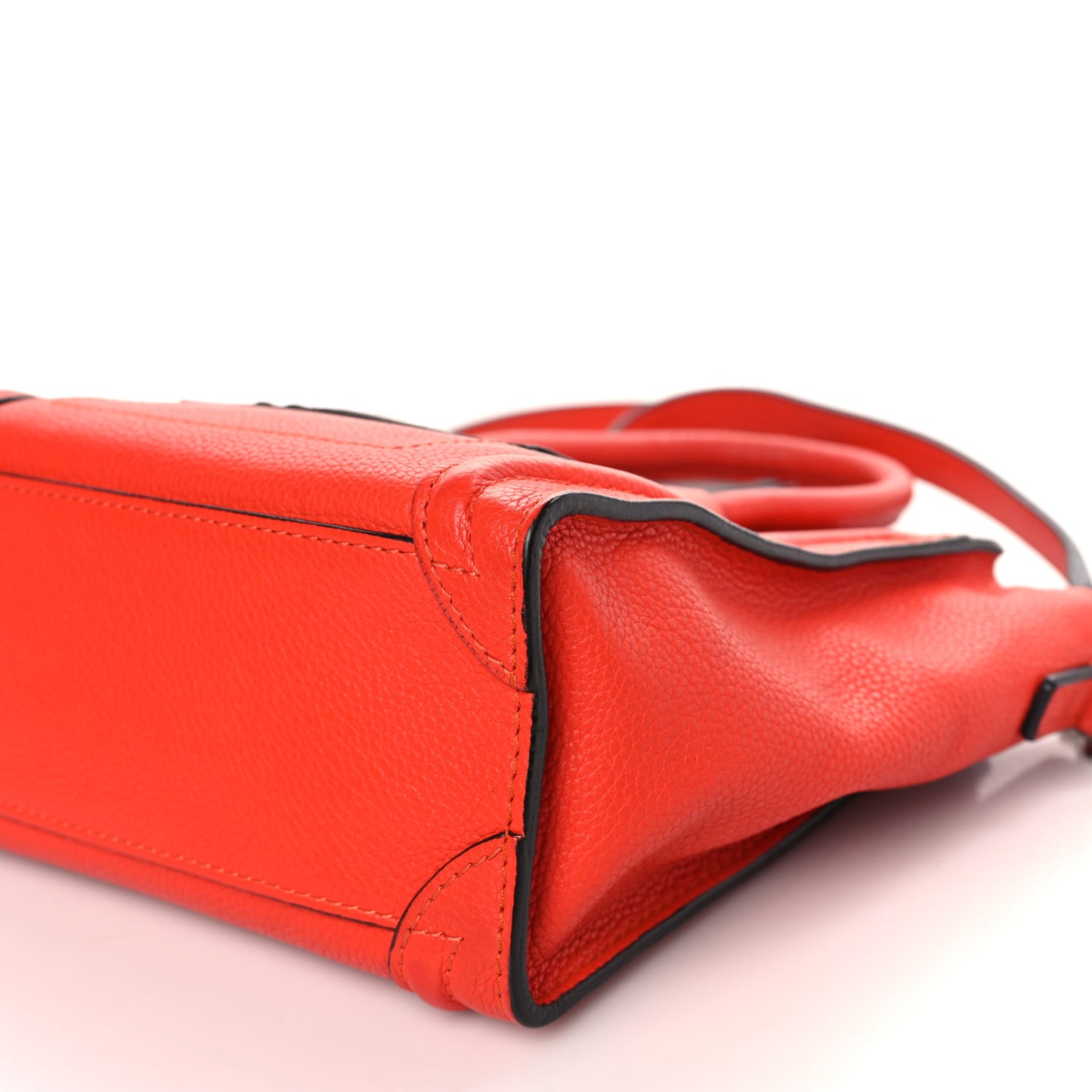 Drummed Calfskin Nano Luggage Vermillion