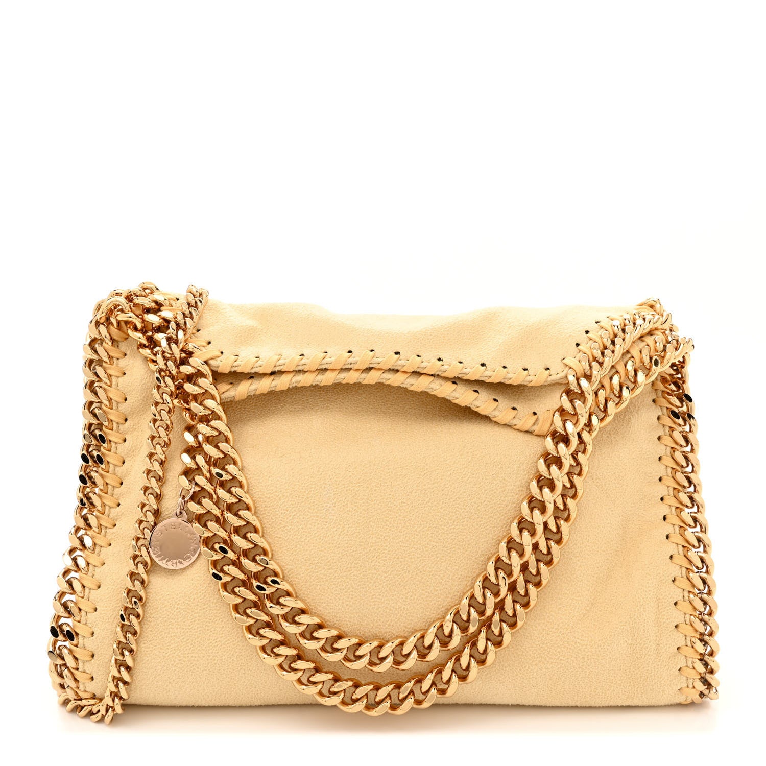 Stella McCartney Shaggy Deer Falabella Mini Fold Over Tote Pastel Yellow 1 of 9