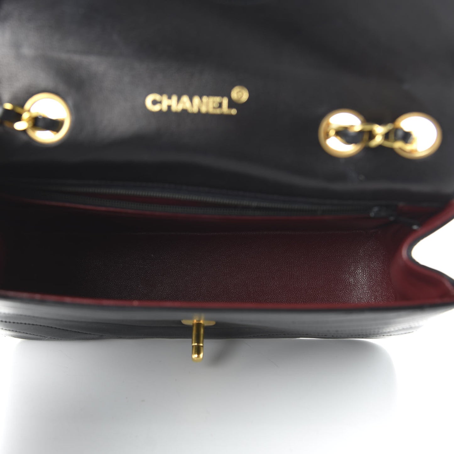 Lambskin Ribbon Quilted Small Single Flap Black