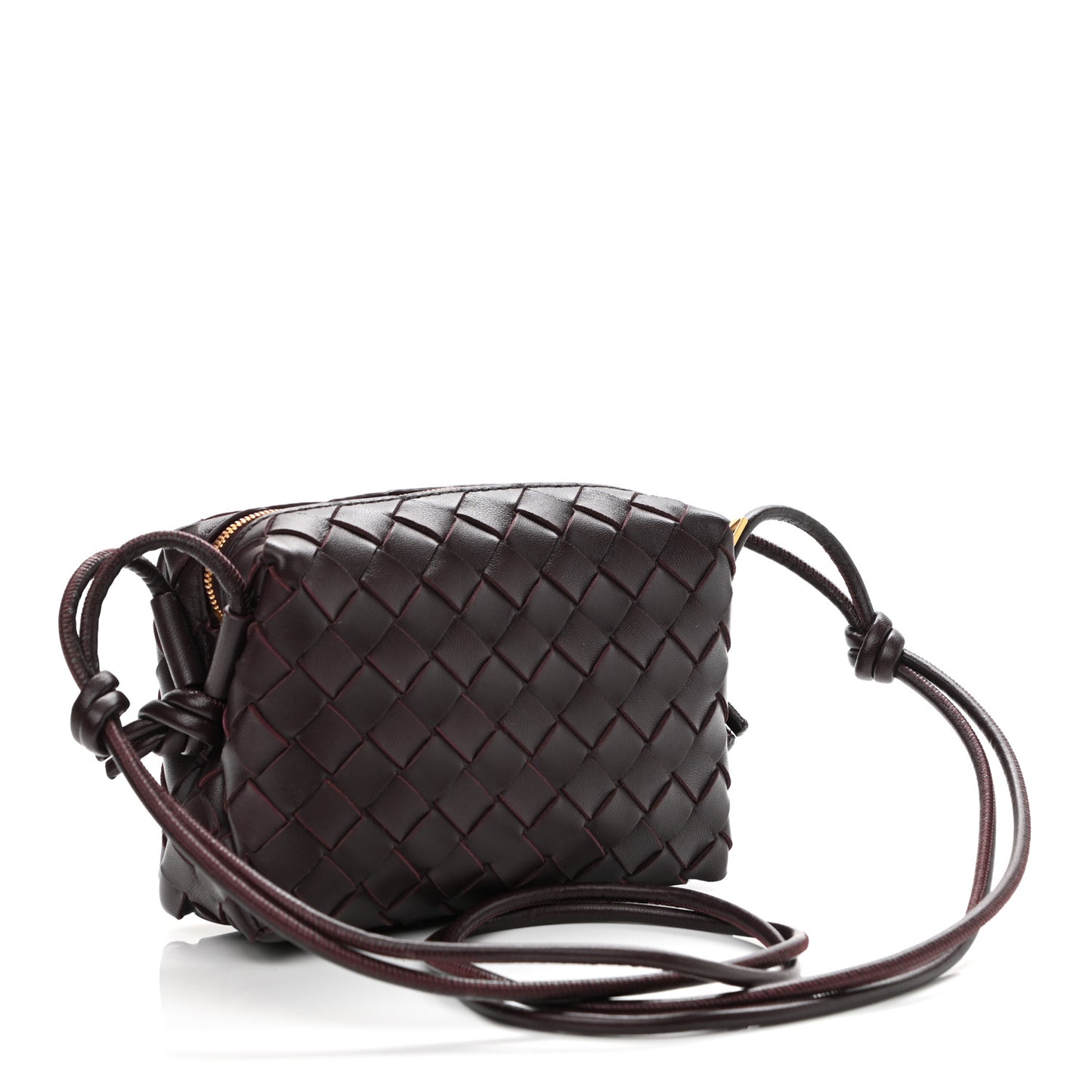 Nappa Intrecciato Mini Loop Camera Bag Grape