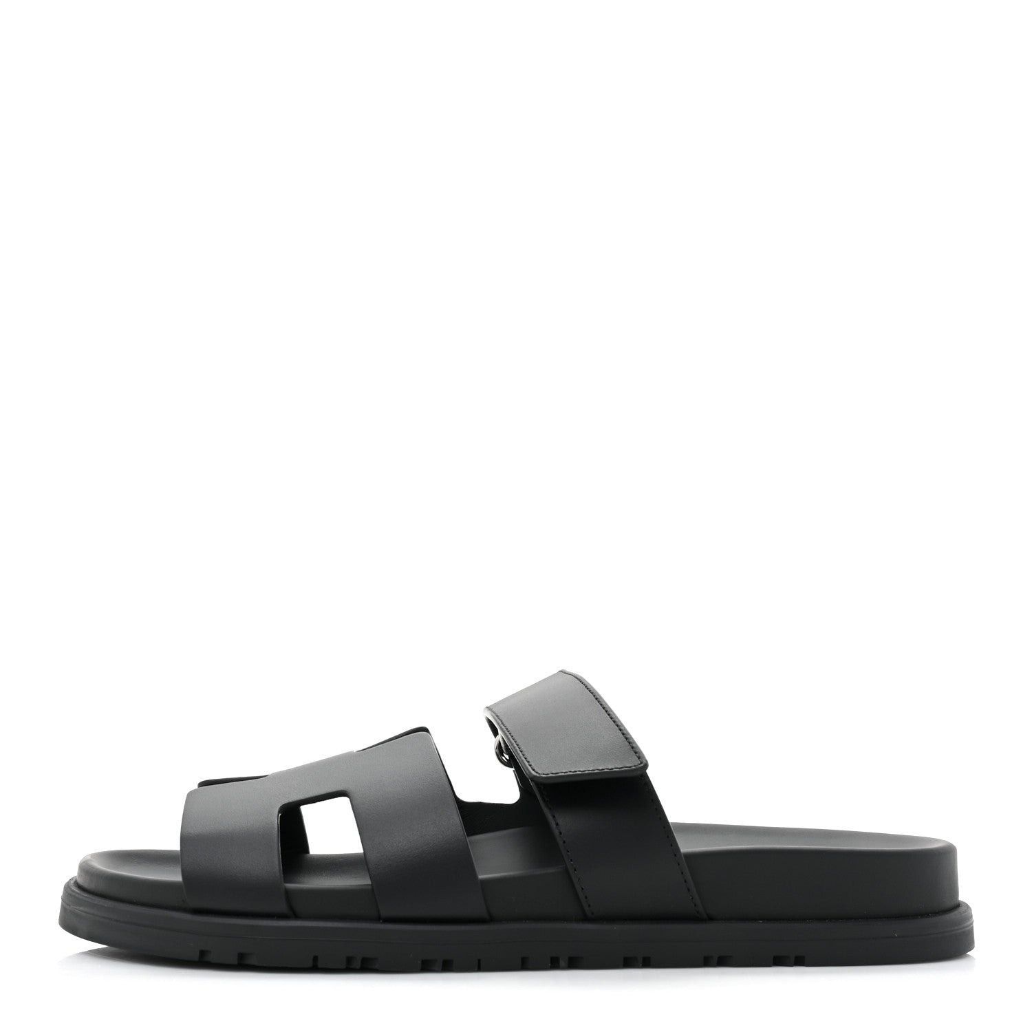 Hermes Calfskin Womens Chypre Sandals 39 Black 1 of 9