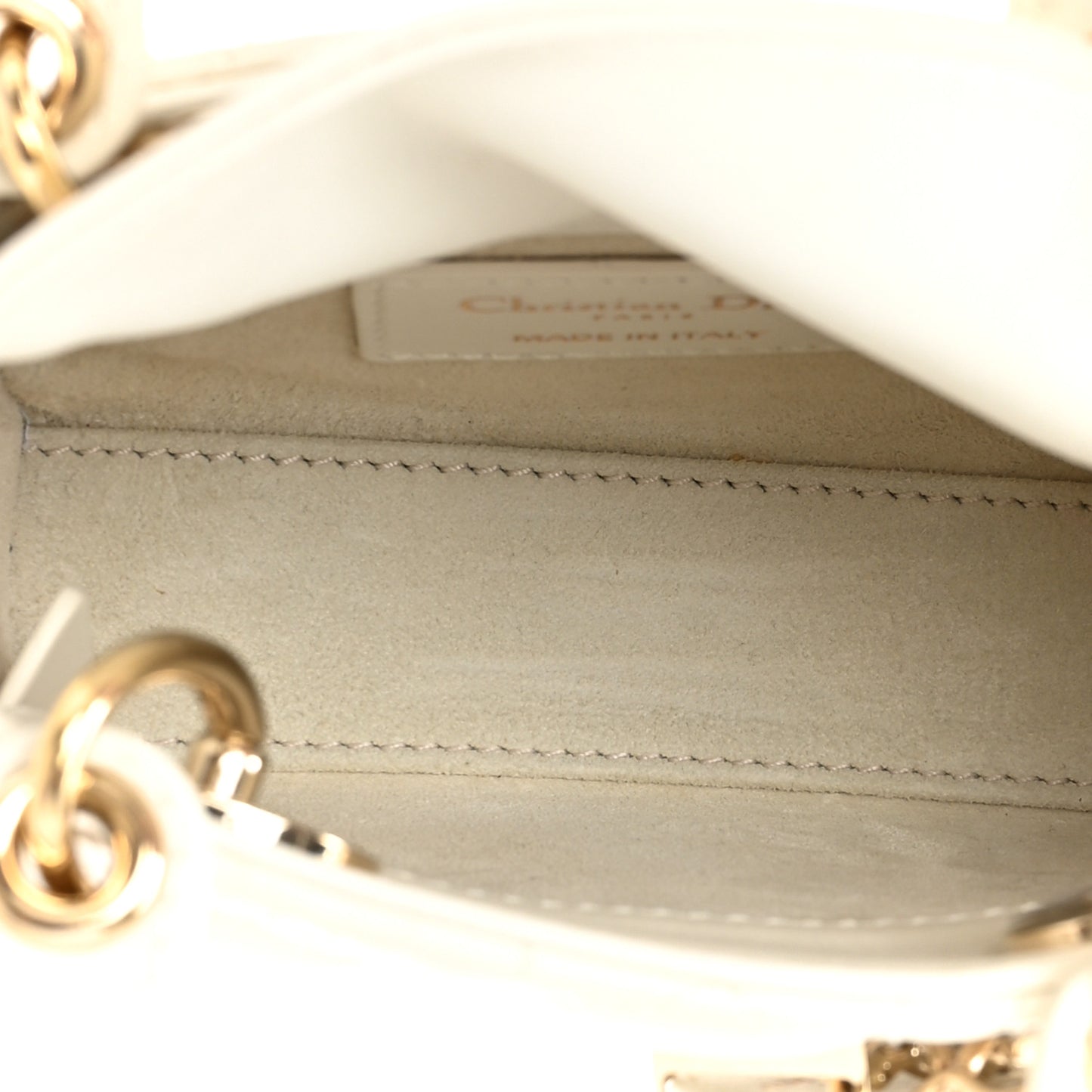Lambskin Cannage Micro Lady Dior White