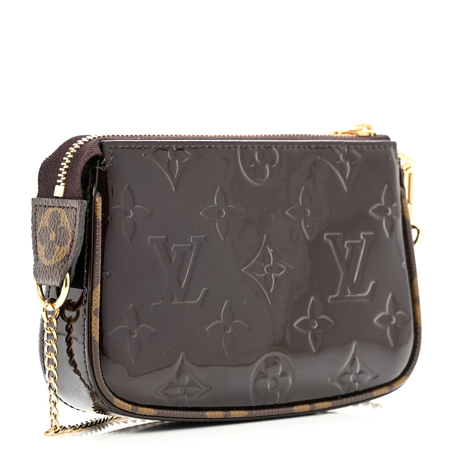 Vernis Monogram Mini Pochette Accessories Amarante