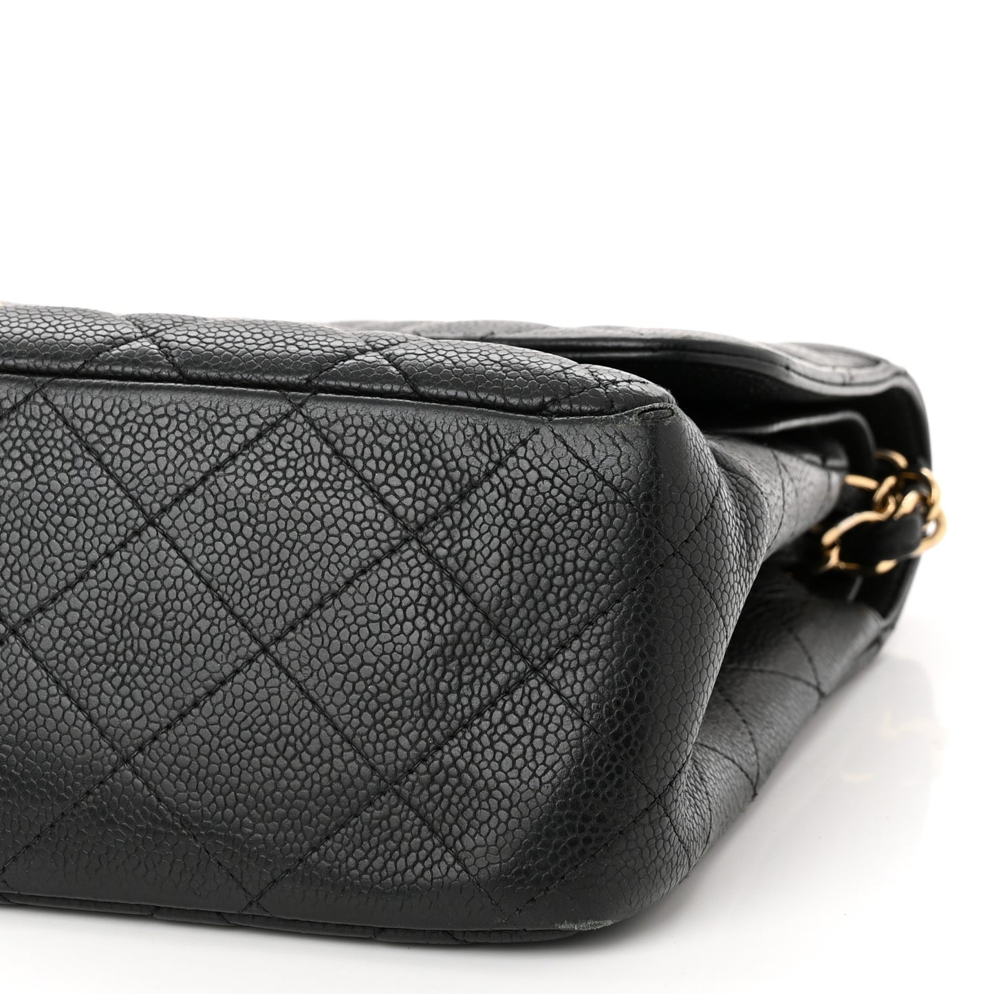 Caviar Quilted Jumbo Double Flap Black