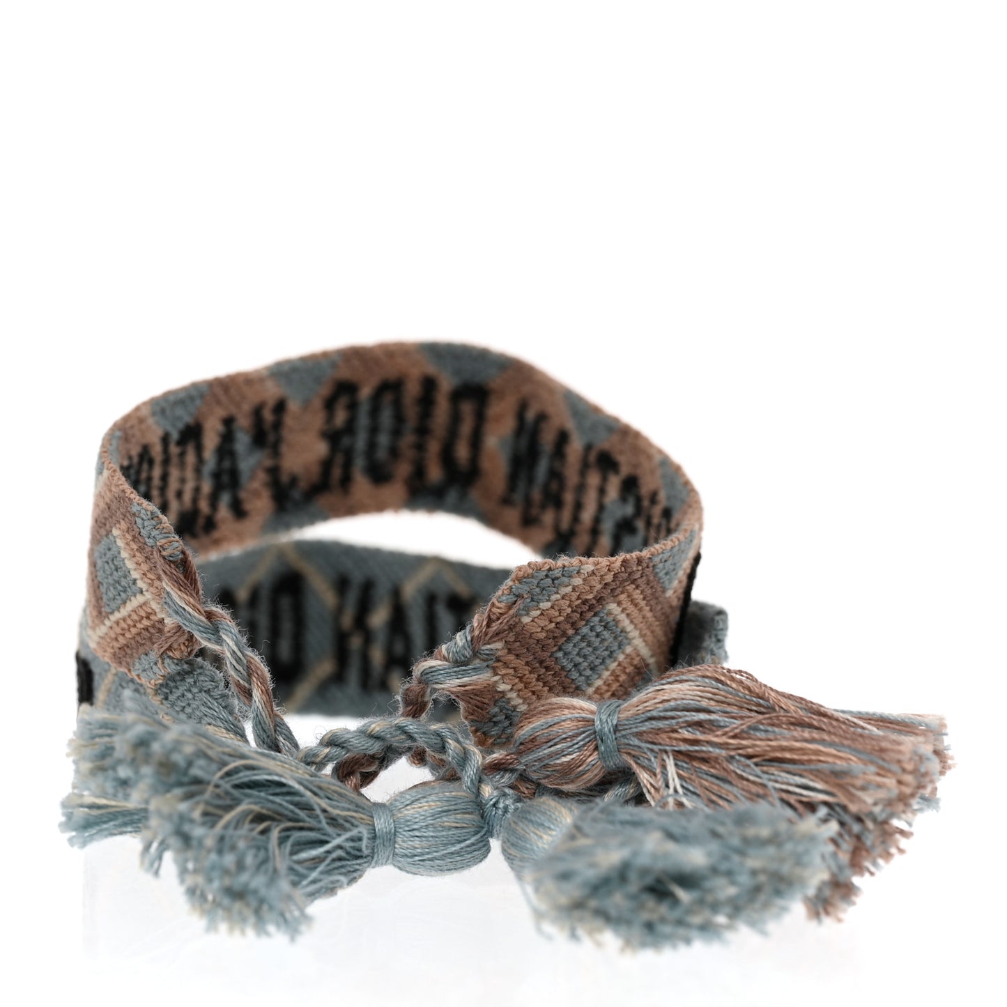 Woven Cotton J'Adior Friendship Bracelet Set Blue Nude