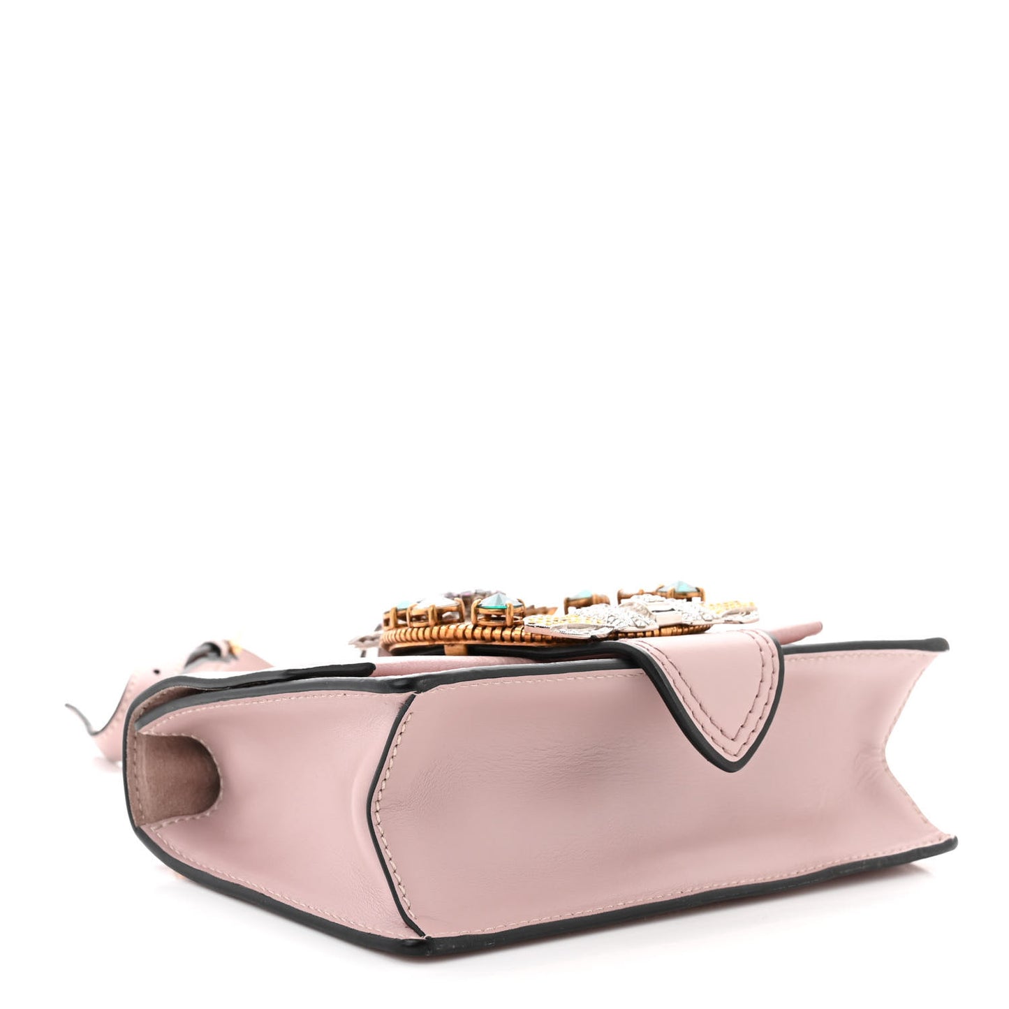 Goatskin Madras Soft Calf Crystal Embellished Shoulder Bag Mughetto